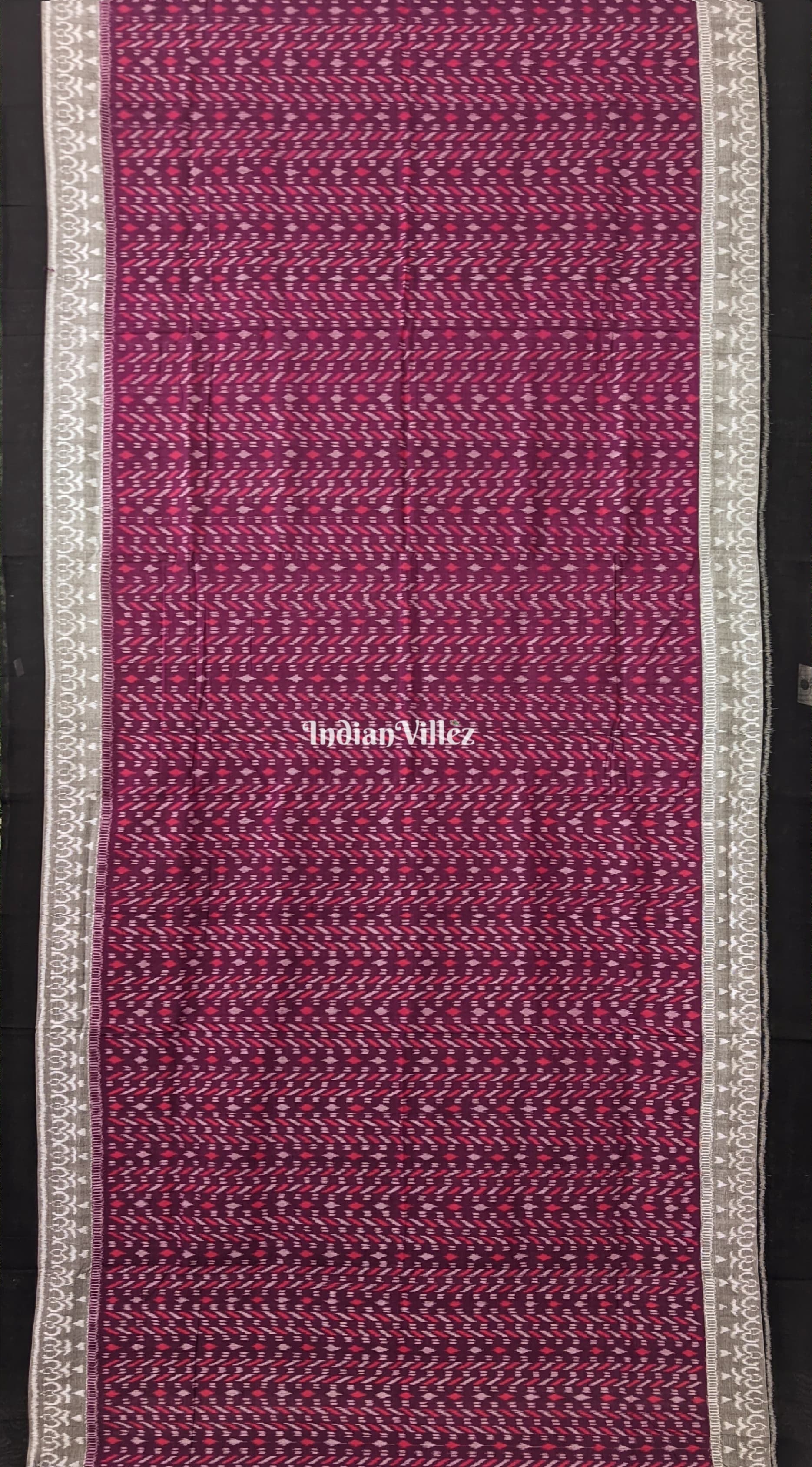IndianVillèz Wine Pure Sambalpuri Cotton Saree - view 2