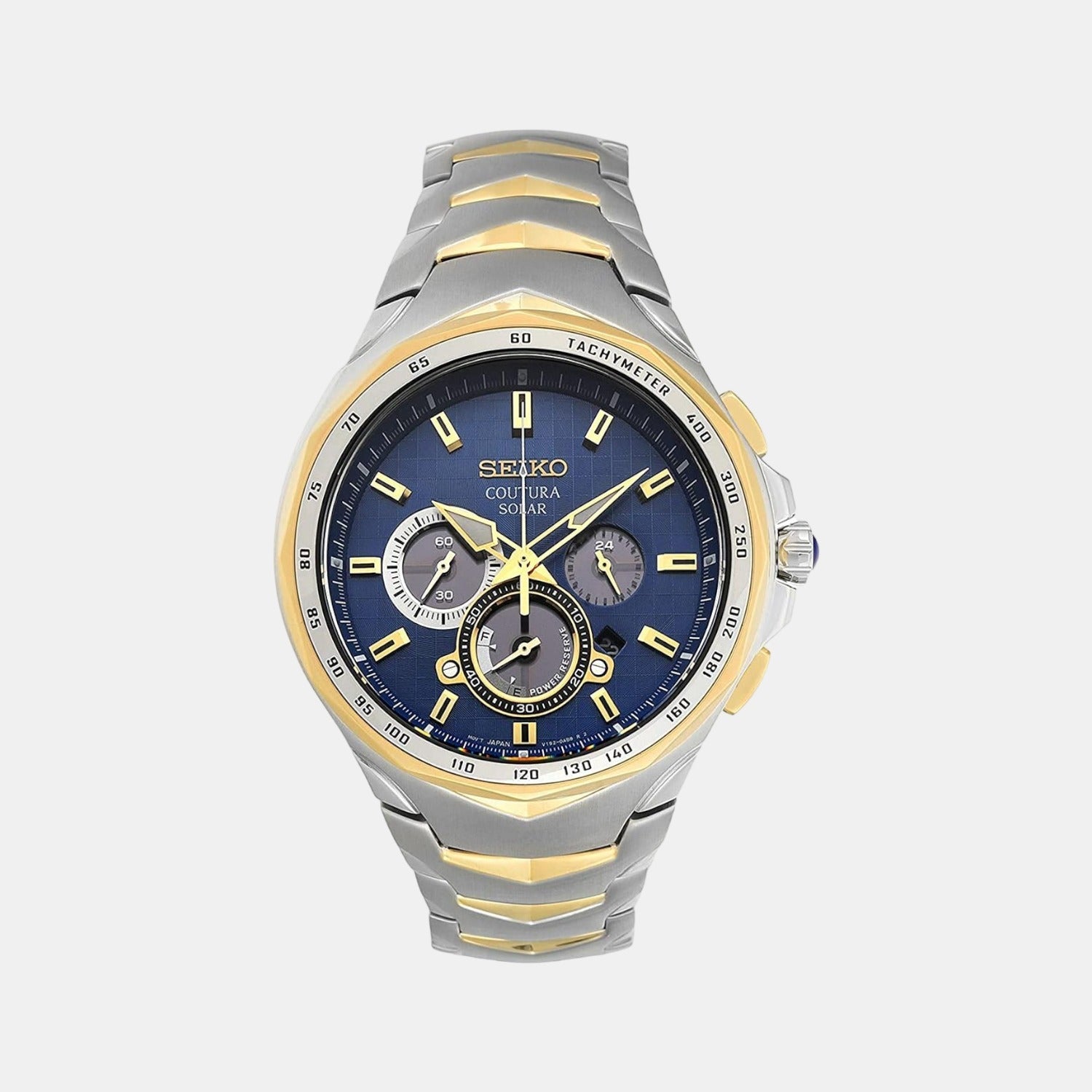 Seiko Coutura Men Solar Blue Dial Chronograph Stainless Steel Watch SSC750P1