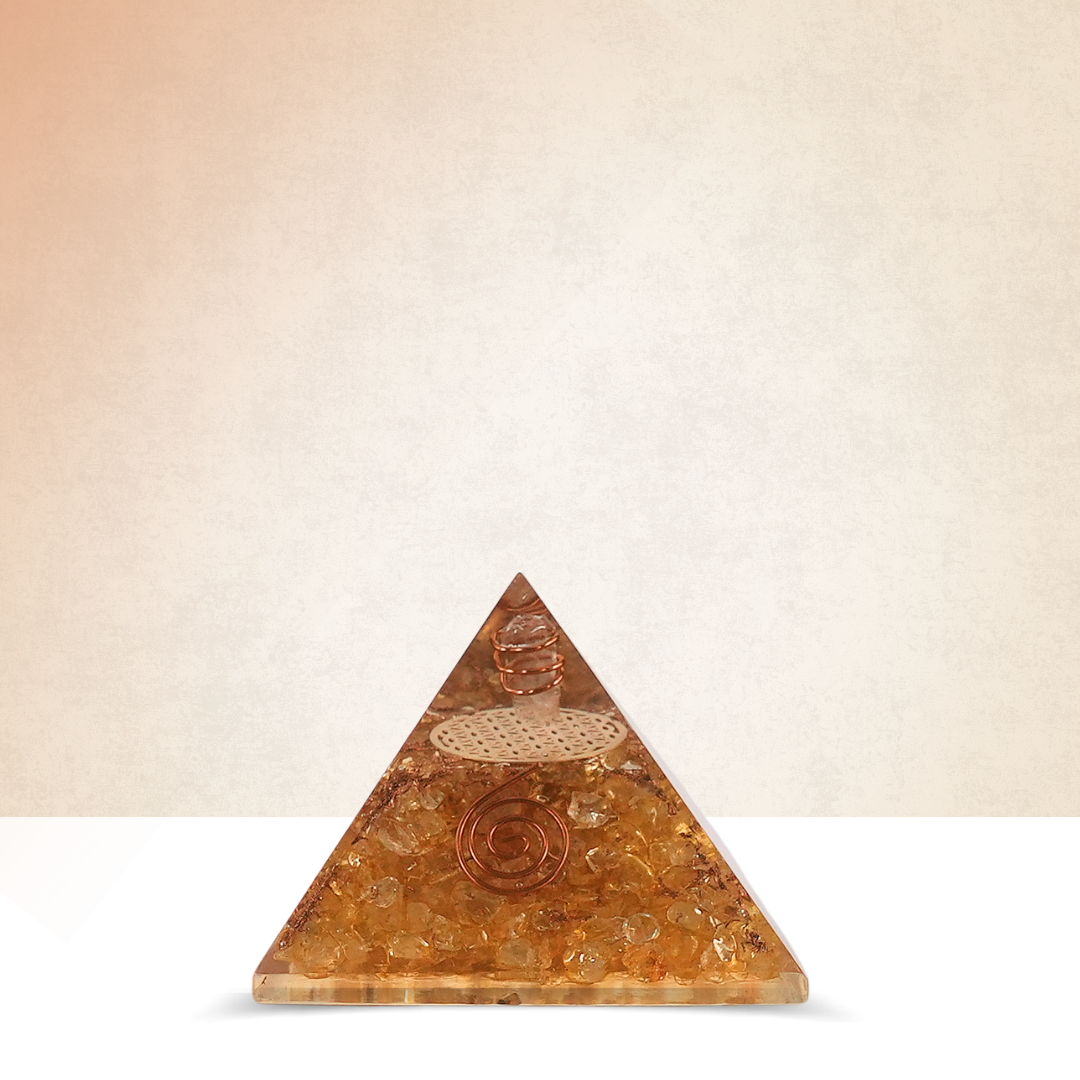 Gemsmantra Citrine Orgonite Pyramid/Orgone Pyramid
