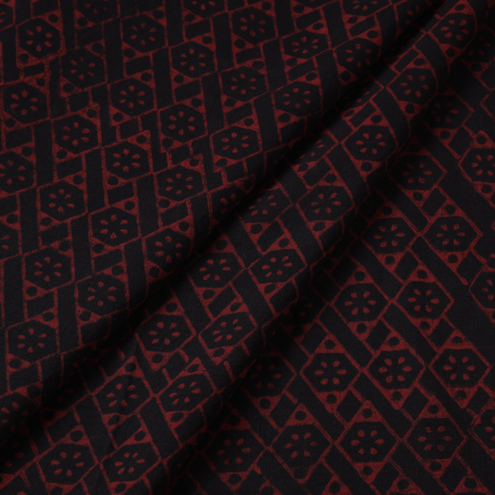 HAVELI CHRONICLES Black - Akola Hand Block Printed Cotton Fabric - view 2