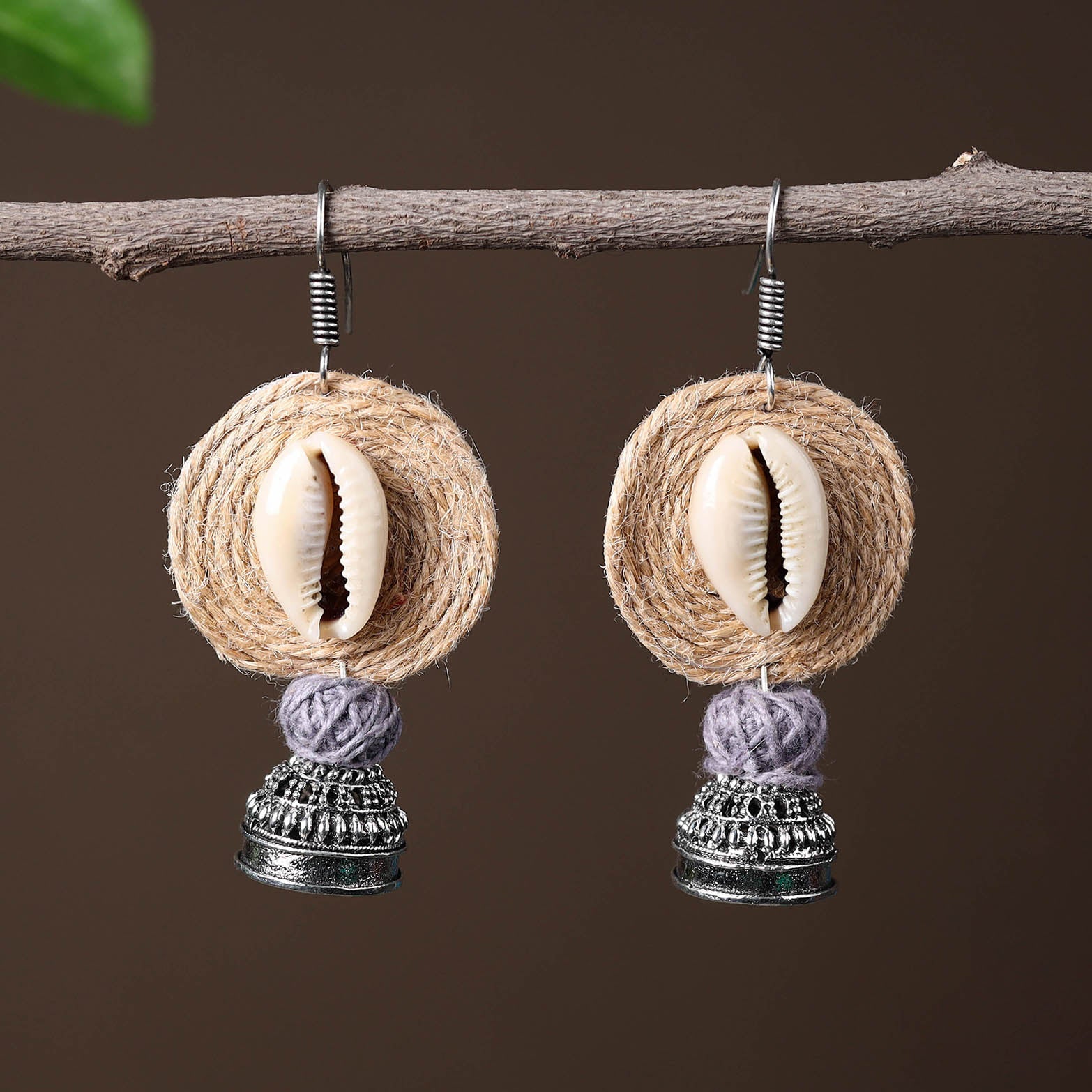 JALPARI Aahana Handcrafted GS Jute Jhumki Earrings - view 2