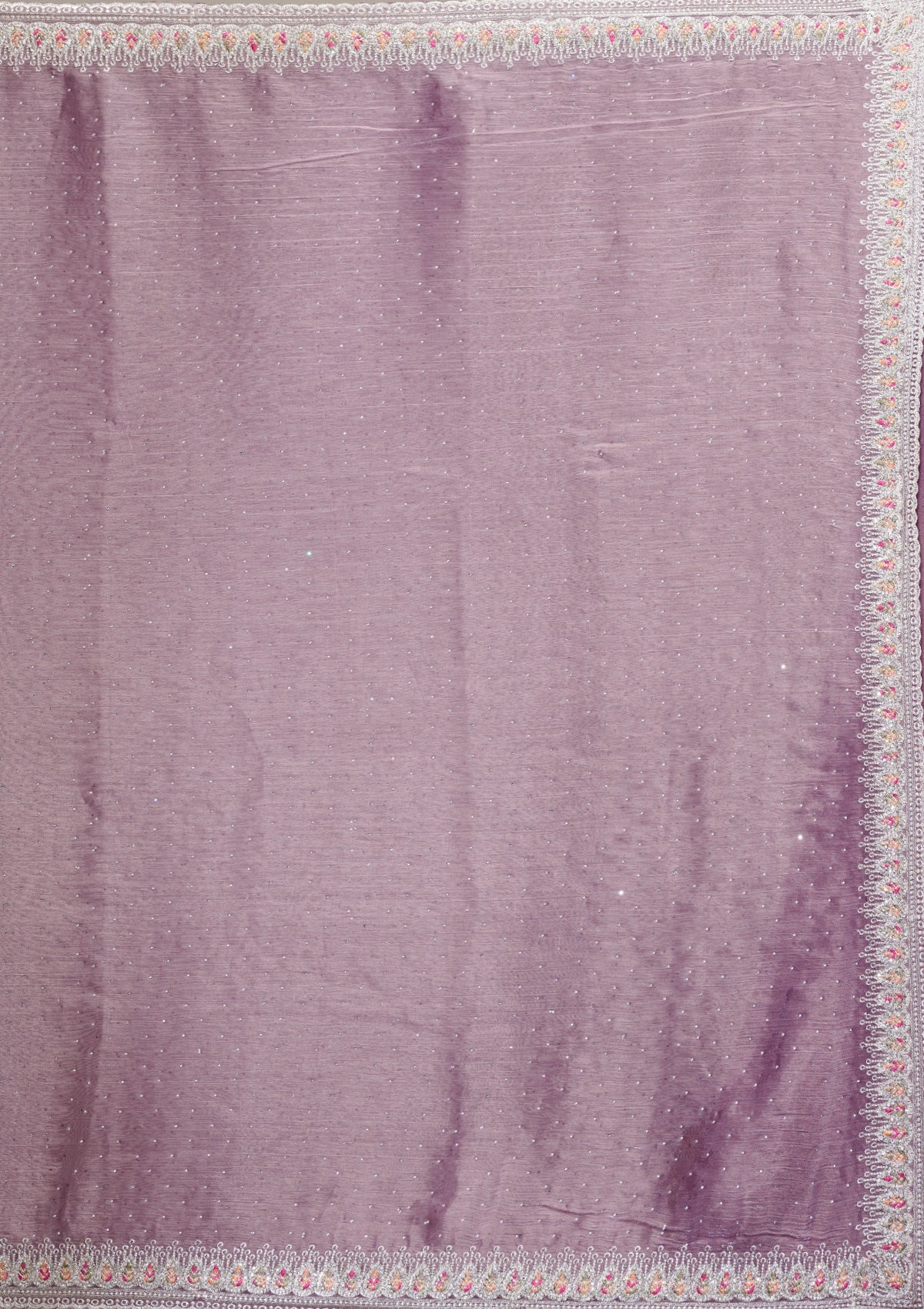 Koskii Purple Stonework Chiffon Saree – Women's - view 8