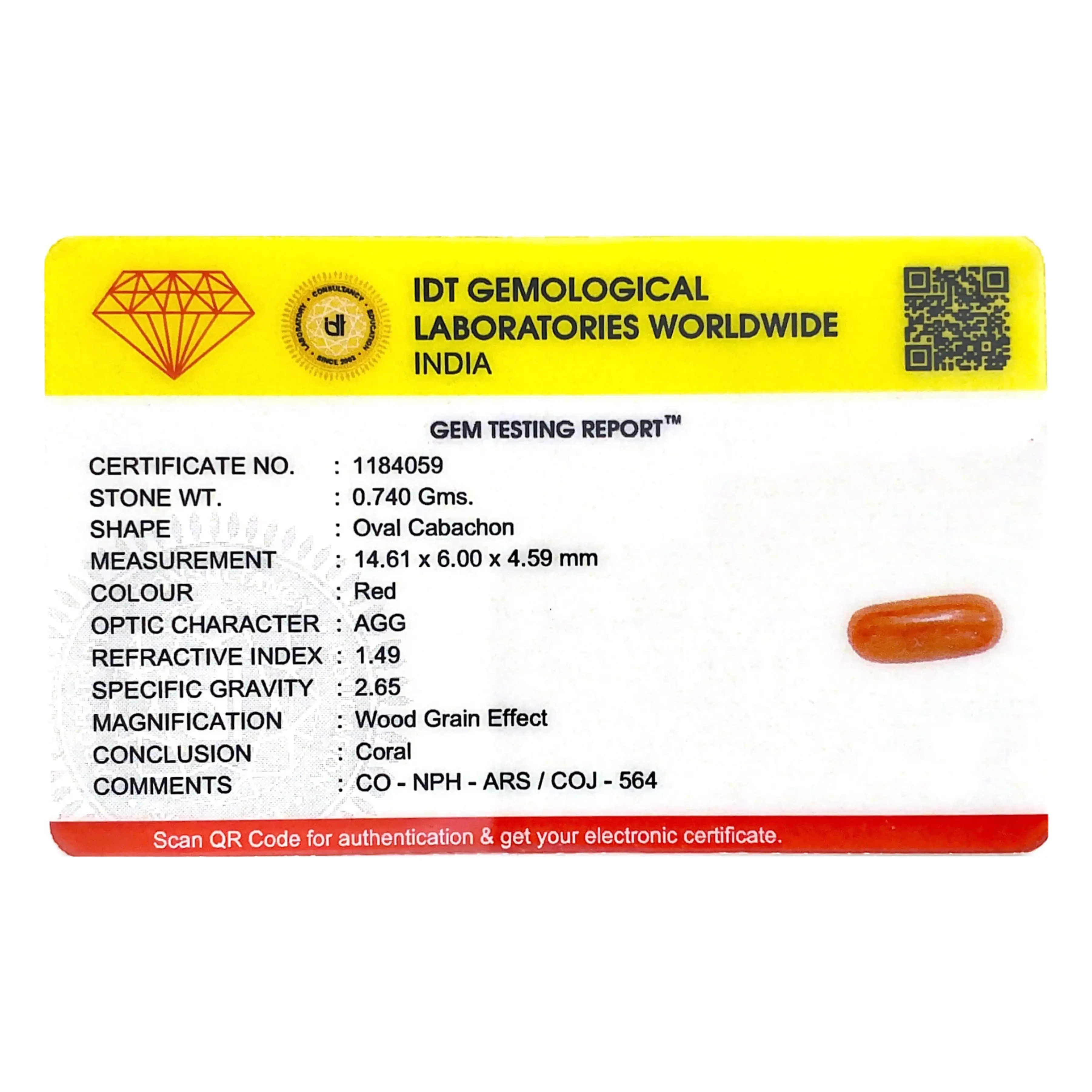 Pramogh Red Coral - 3.7 Carat - view 4
