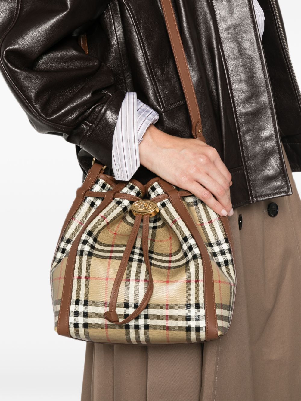 Burberry Check Canvas Drawstring Pouch – 100%Cotton - view 2