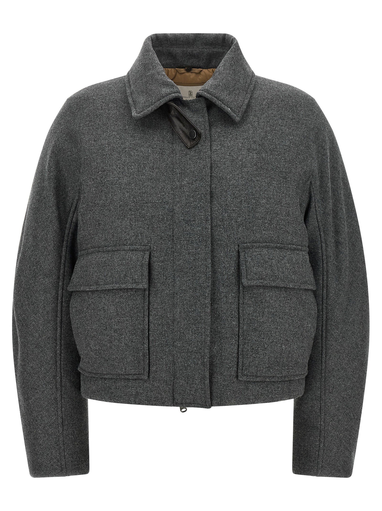 Brunello Cucinelli Shearling Collar Cropped Jacket - view 2