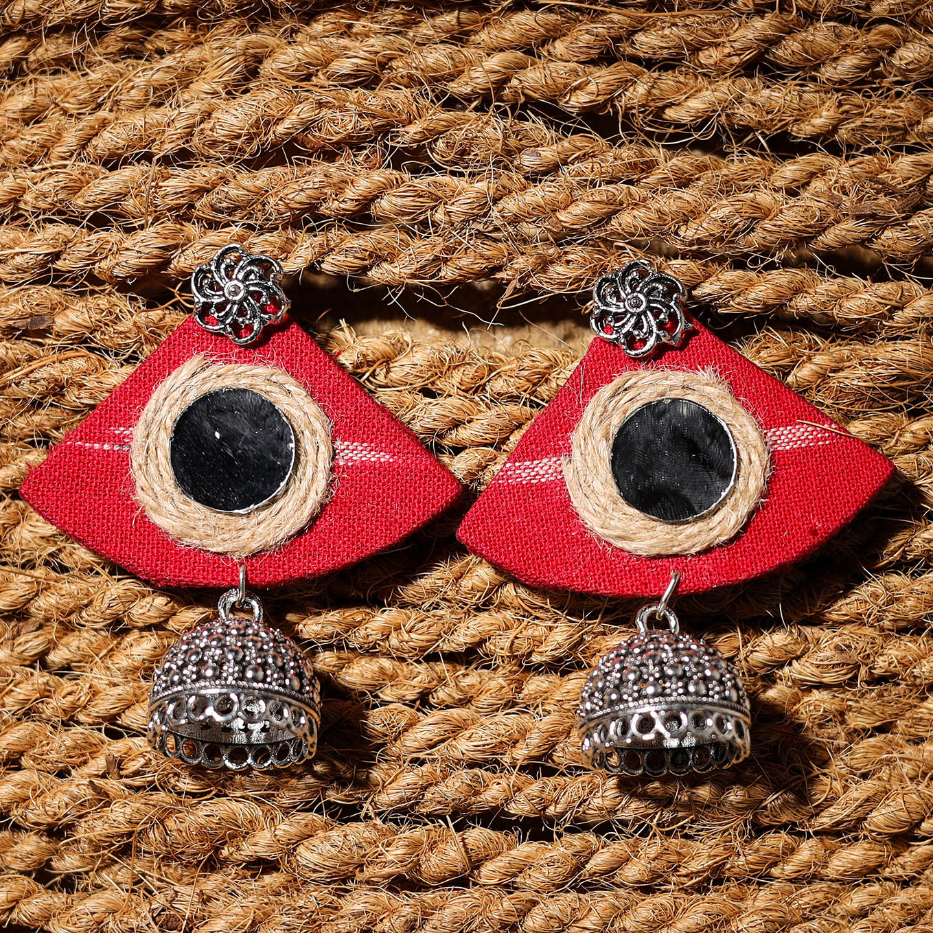 JALPARI Afreen Handcrafted GS Fabart Jhumki Earrings - view 2