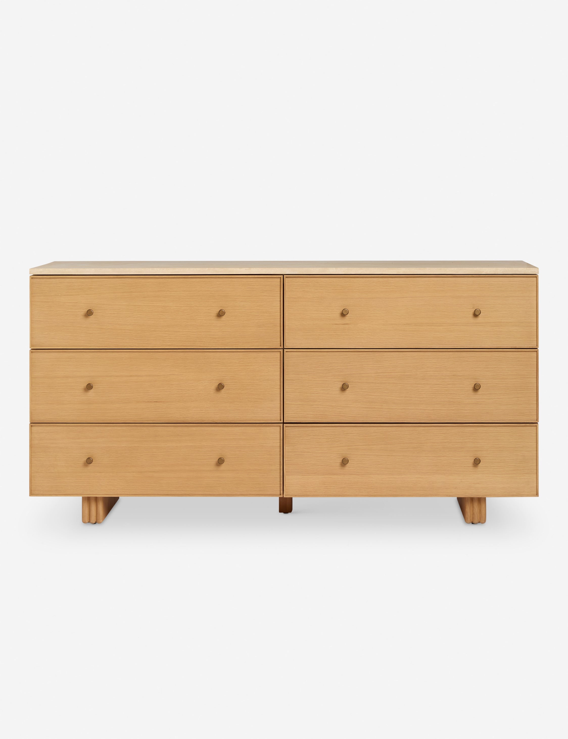 Lulu and Georgia Keshan 6-Drawer Dresser – Natural and Travertine