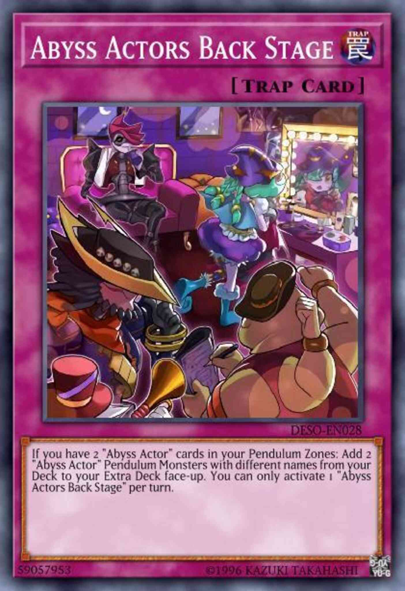 Yu-Gi-Oh! Abyss Actors Back Stage - DESO-EN028 - Super Rare - 1st Edition