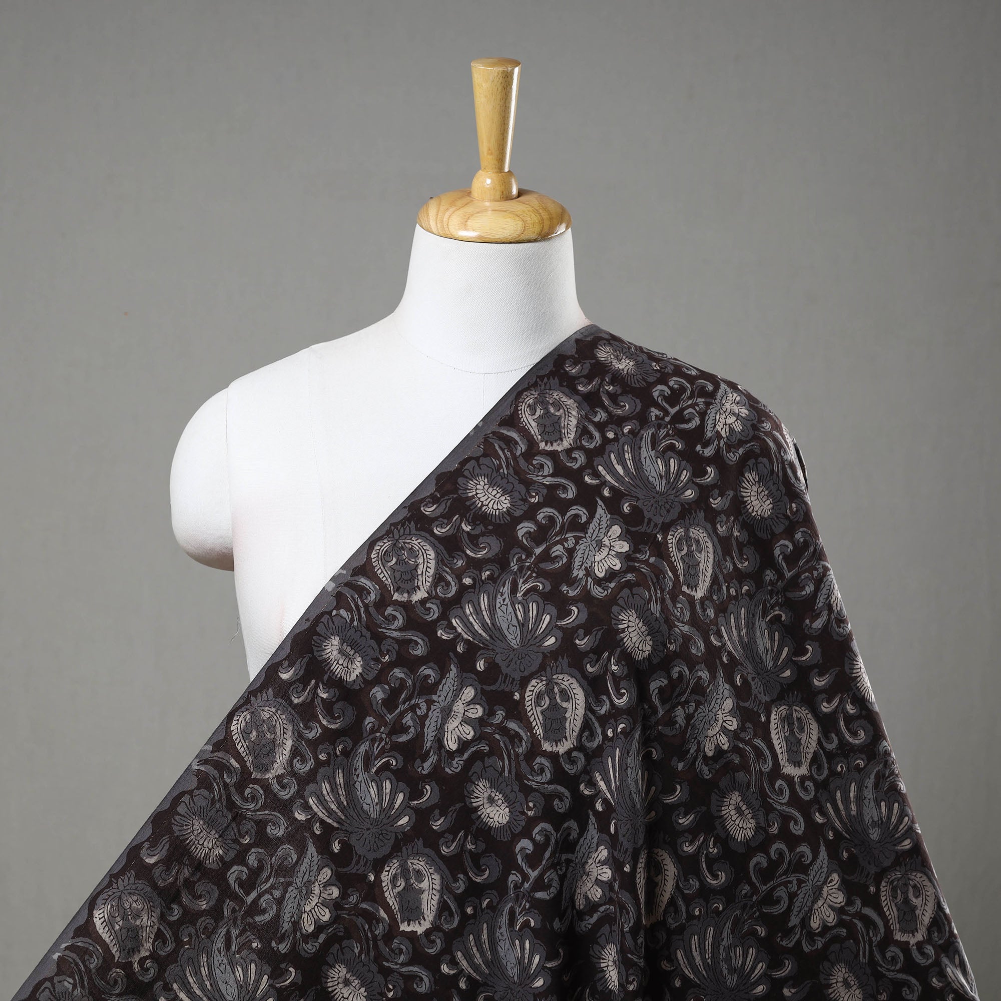 HAVELI CHRONICLES Black - Block Printed Cotton Jahota Fabric 24