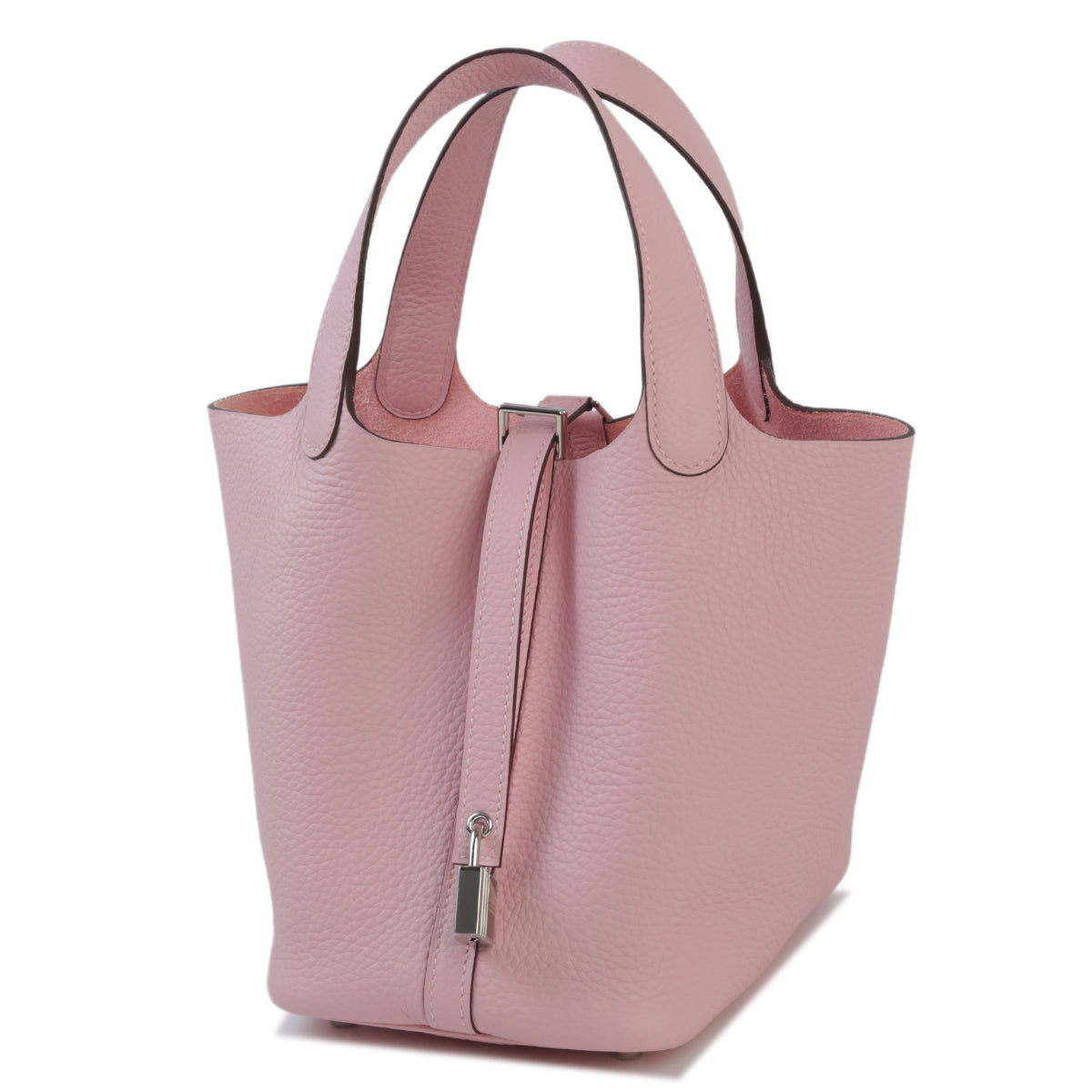 Cop Underdog HERMÈS Picotin 18 Lock PM Rose Sakura Clemence Palladium hardware - view 2