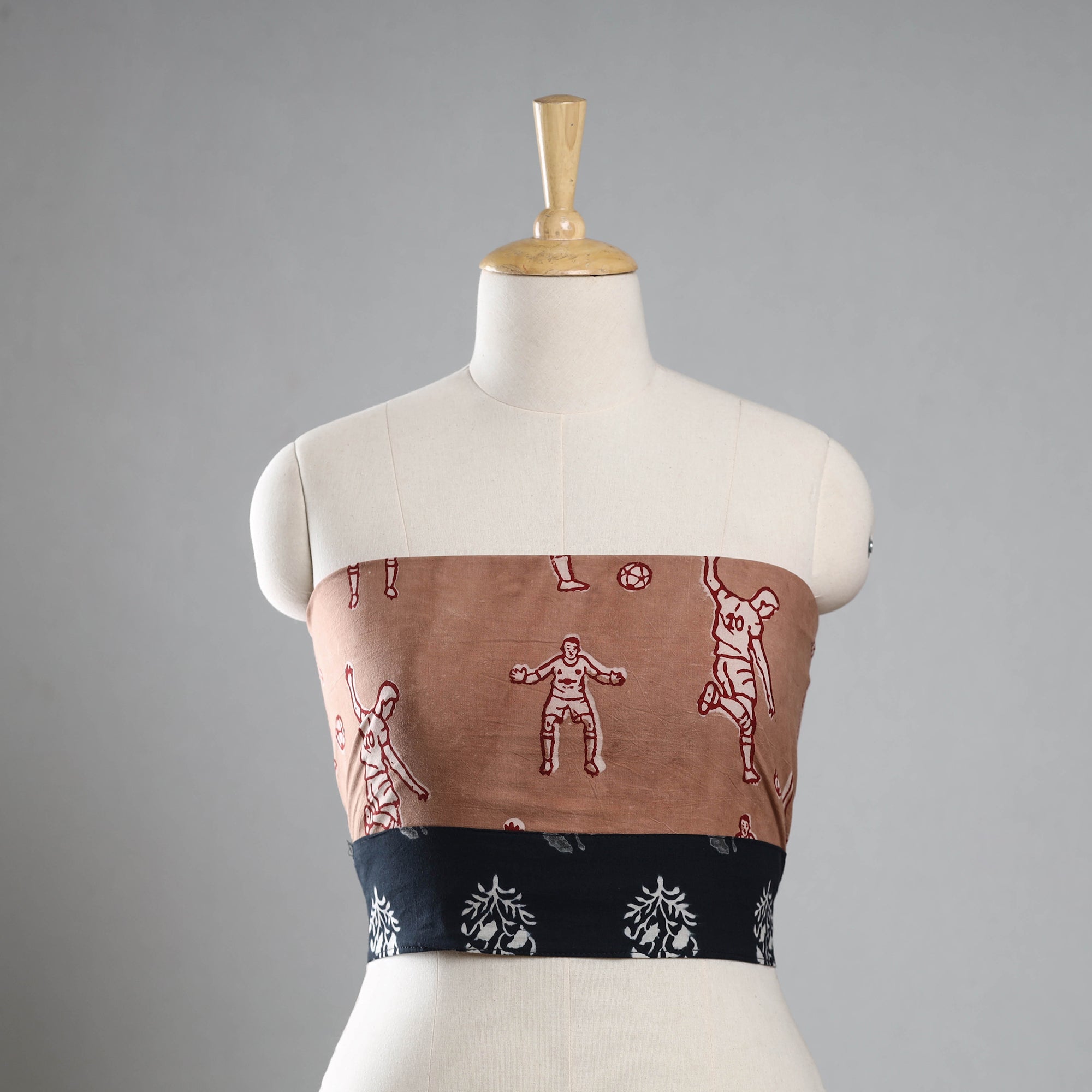 NOORI BAZAR Brown - Bindaas Block Printed Cotton Blouse Piece 40