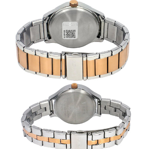 Timex Fashion Collection Premium Quality Multifunction Pair's Analog Silver Dial Coloured Quartz Watch, Round Dial with 44mm TW00PR291 - view 3