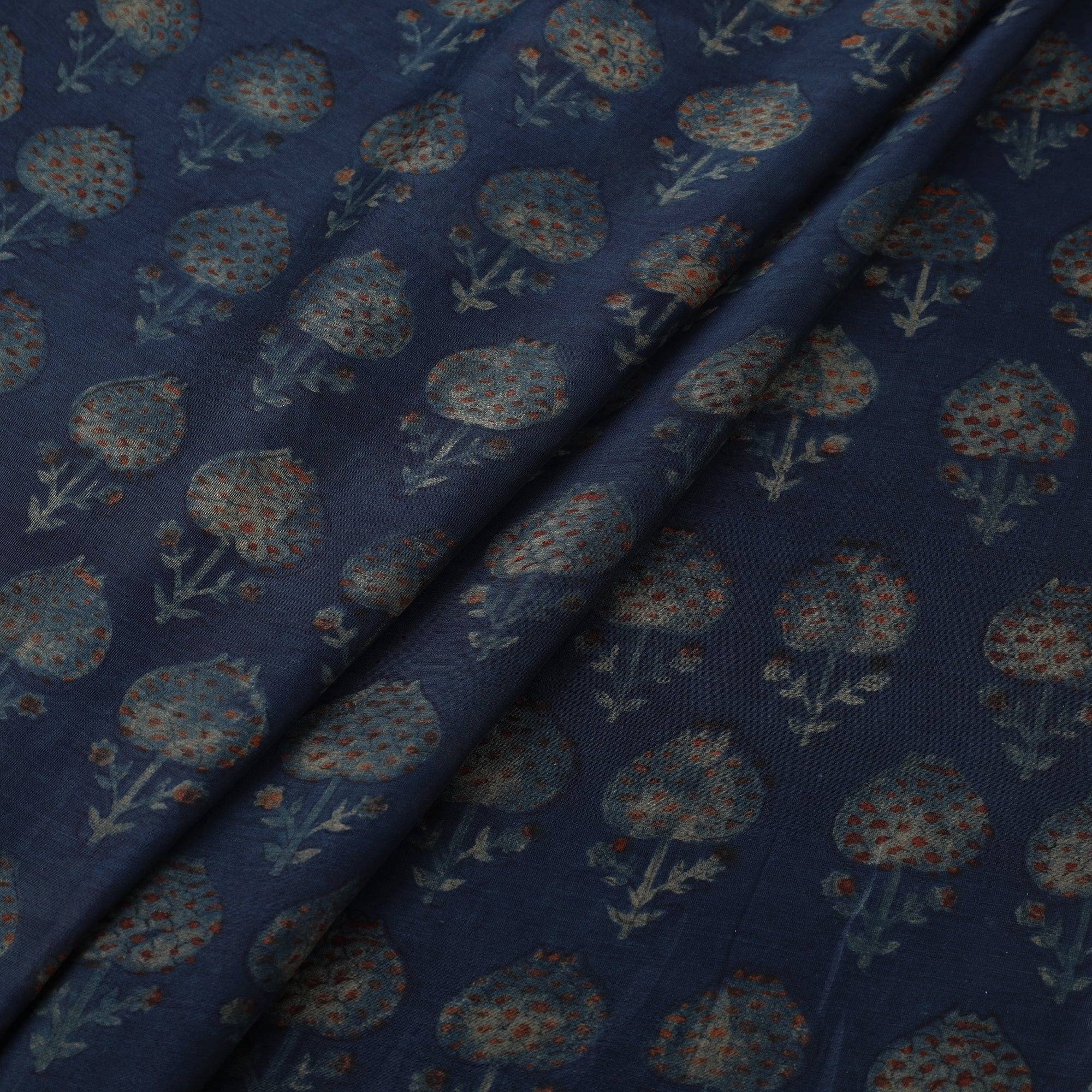 HAVELI CHRONICLES Natural Dyed Chanderi Silk Akola Print Fabric 01 - view 2