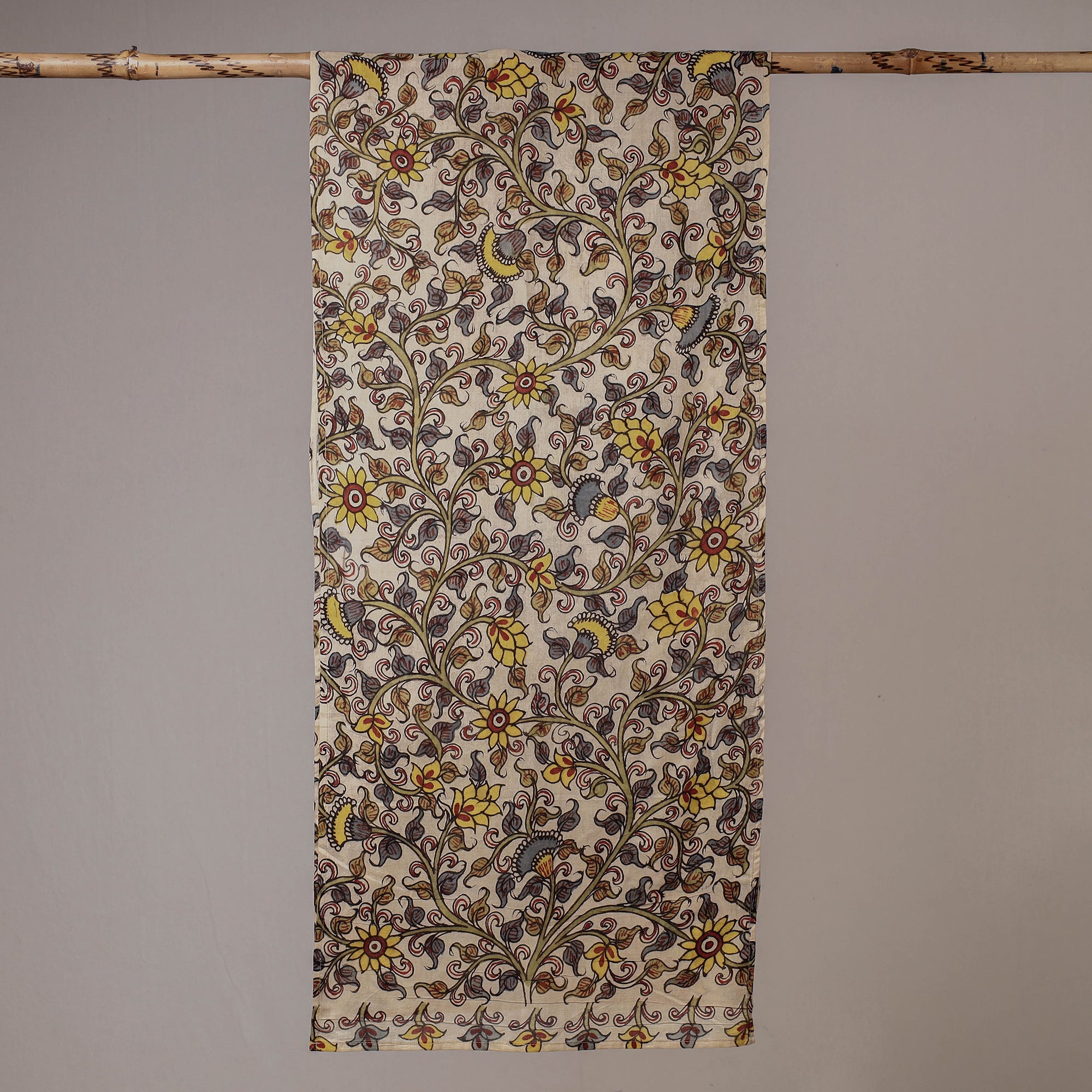 DWARAKA PLUS Beige - Handpainted Kalamkari Cotton Stole - view 2