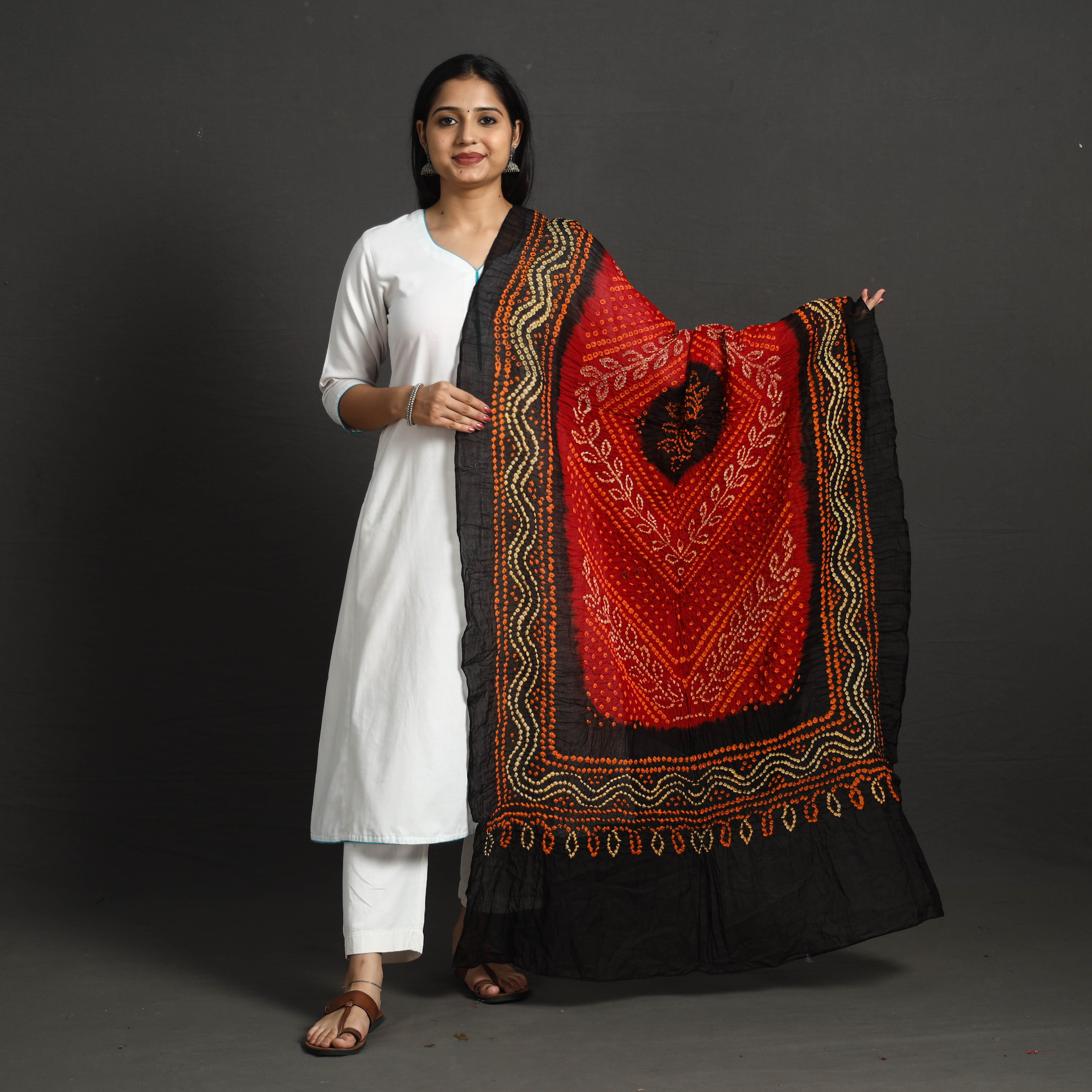 KACHCHH JI CHHAAP Kutch Tie-Dye Cotton Bandhani Dupatta 51