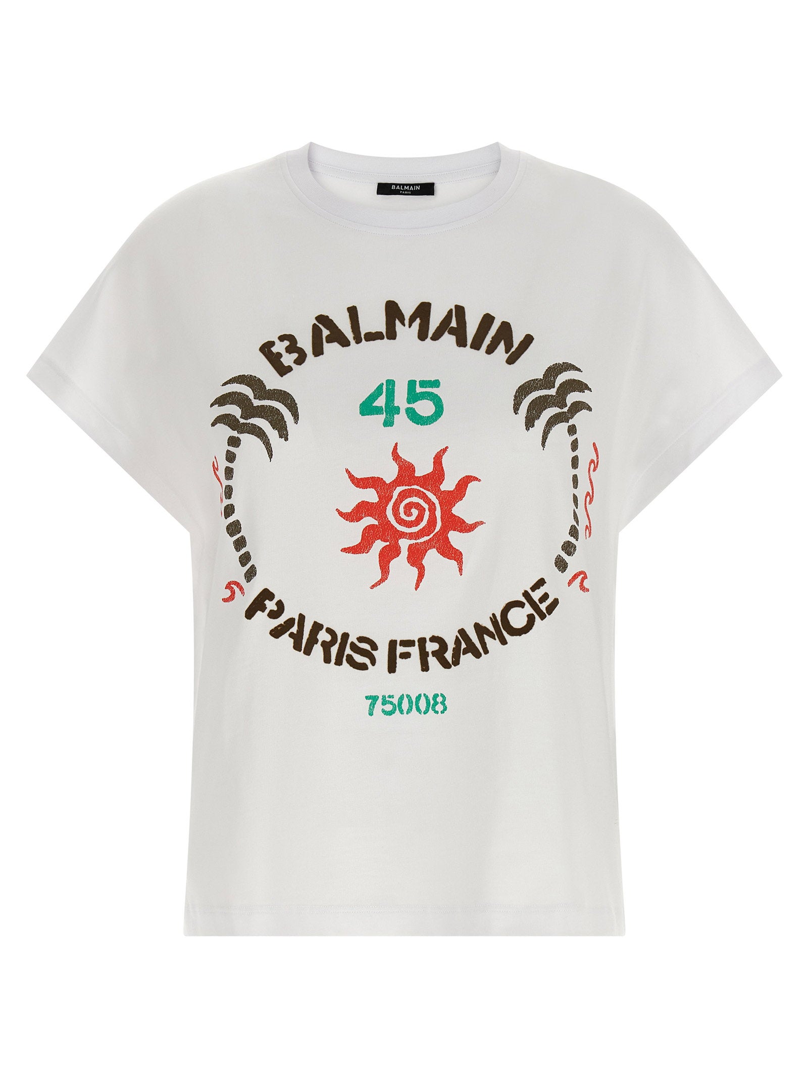 Balmain Club 45 Print T-shirt – 100% cotton