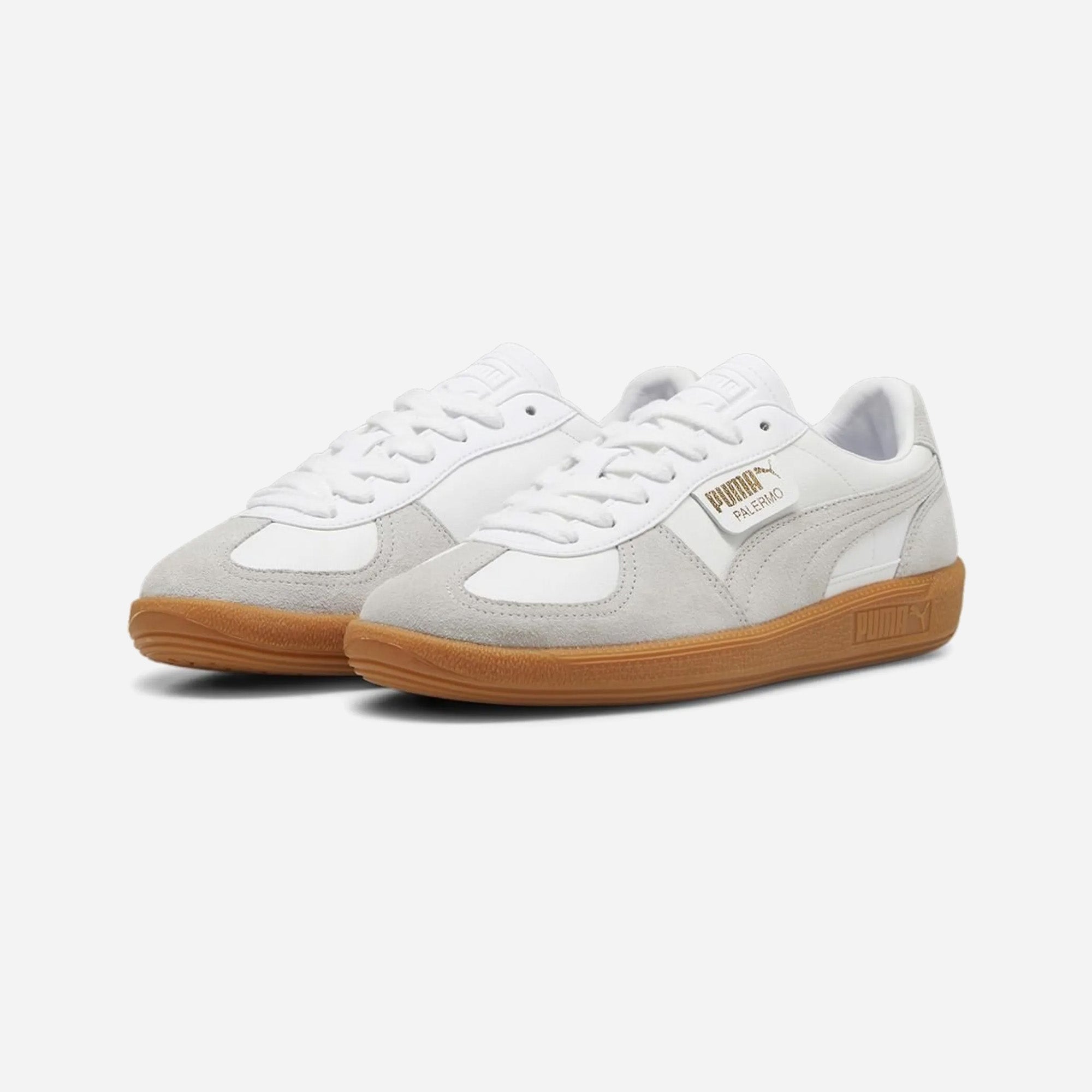Puma Palermo Lth Unisex Sneakers White-Glacial Gray-Gum - view 2