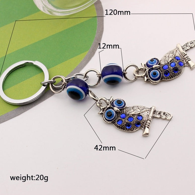 Peeperly Twin Owls Diamond Sparkle Keychain – Blue - view 6