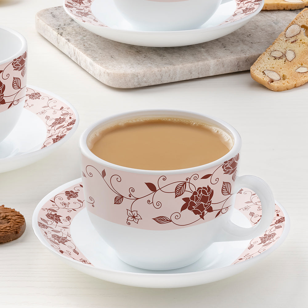My Borosil Larah by Borosil Rosa Brown Cup n Saucer Set