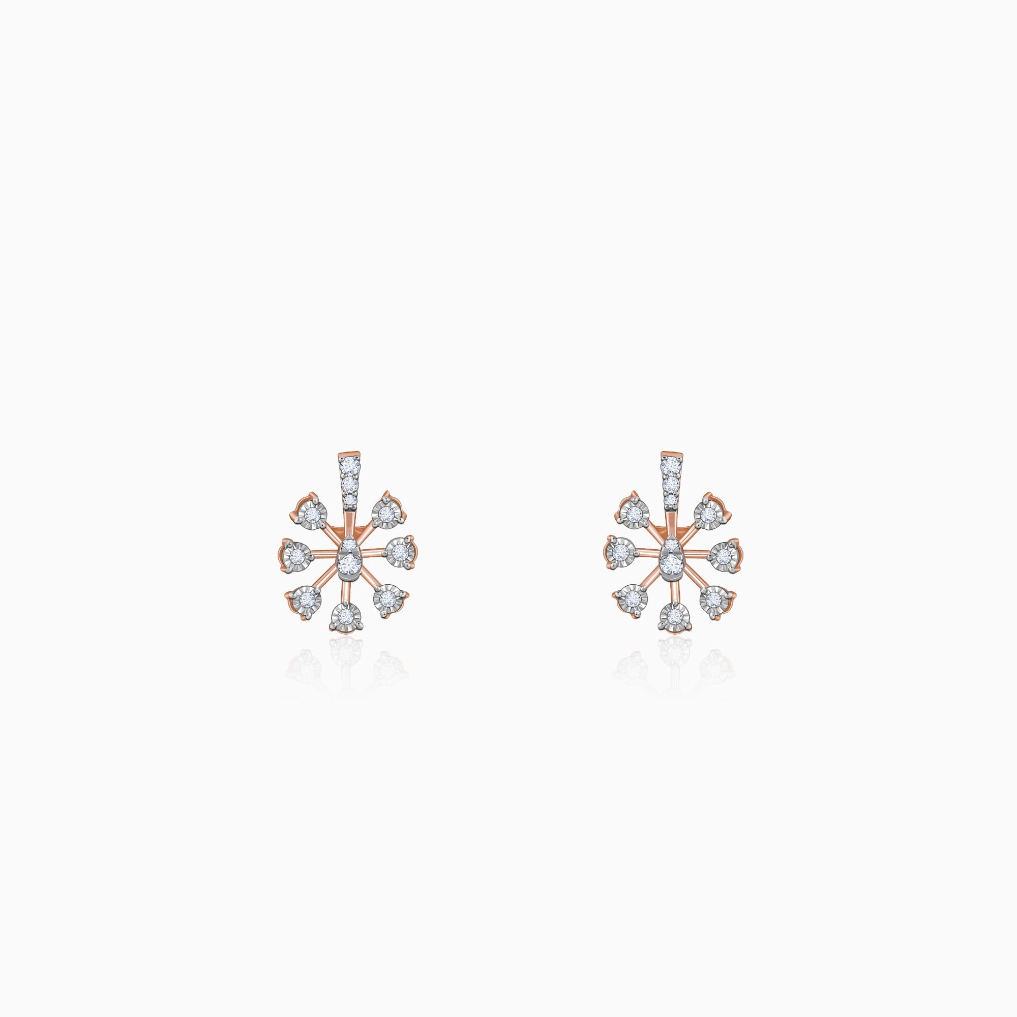 GIVA Jewellery Rose Gold Sinhaparni Diamond Earrings