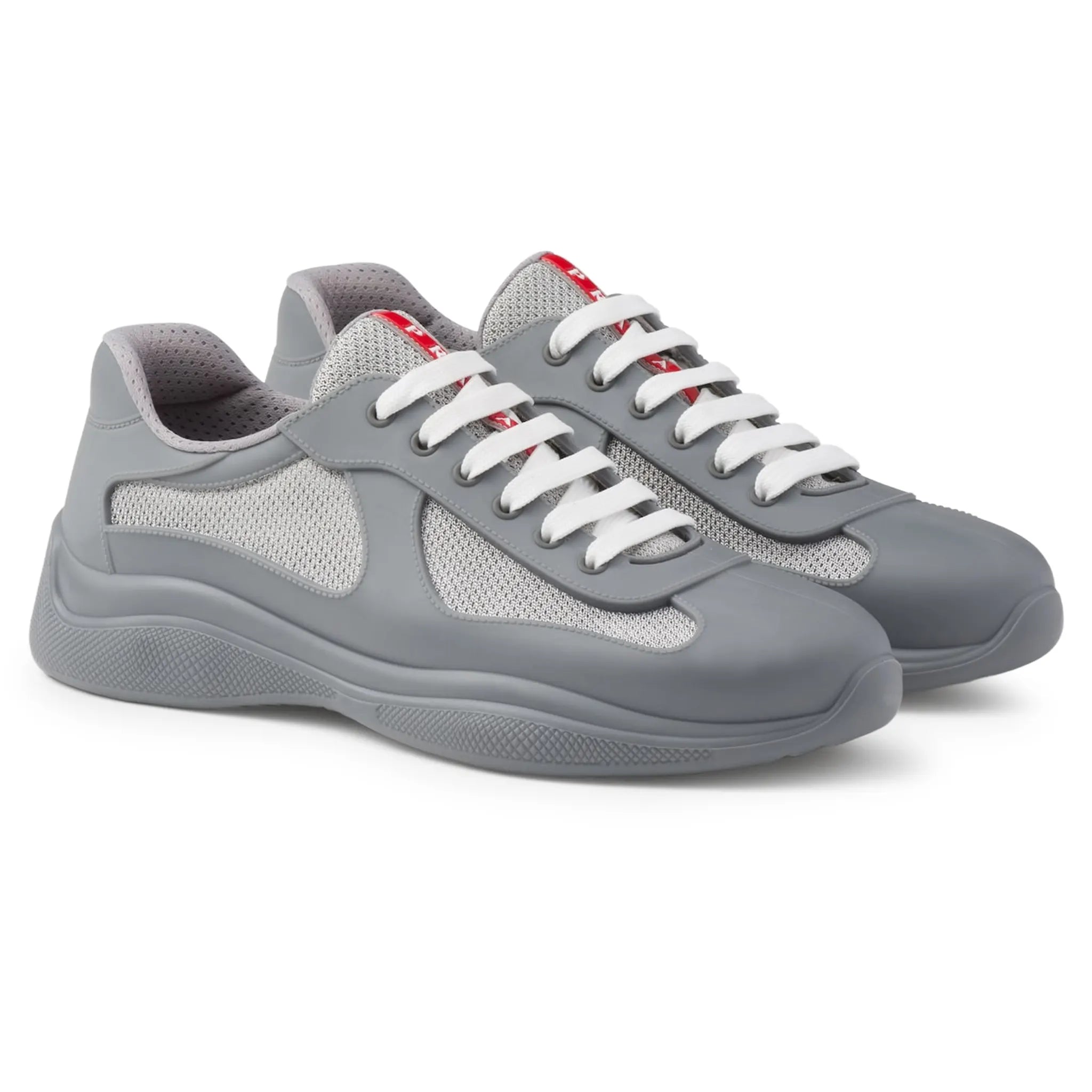 Prada Americas Cup Soft Rubber And Bike Fabric Steel Grey Sneaker - view 2
