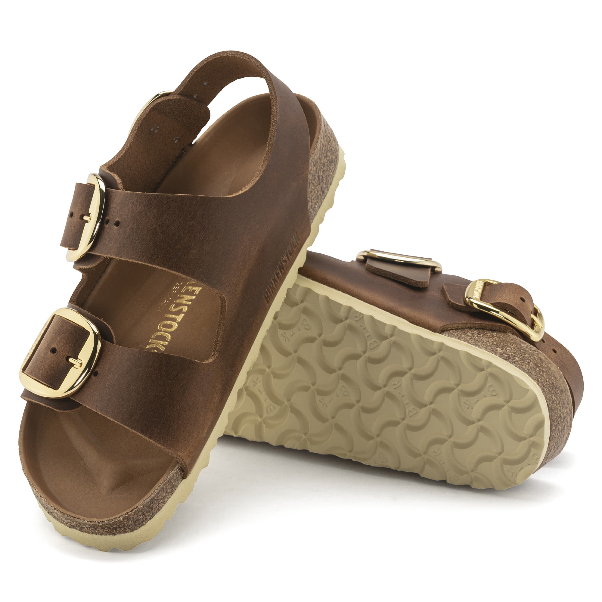 Birkenstock Milano Big Buckle Oiled Leather – Brown Brown/Cognac