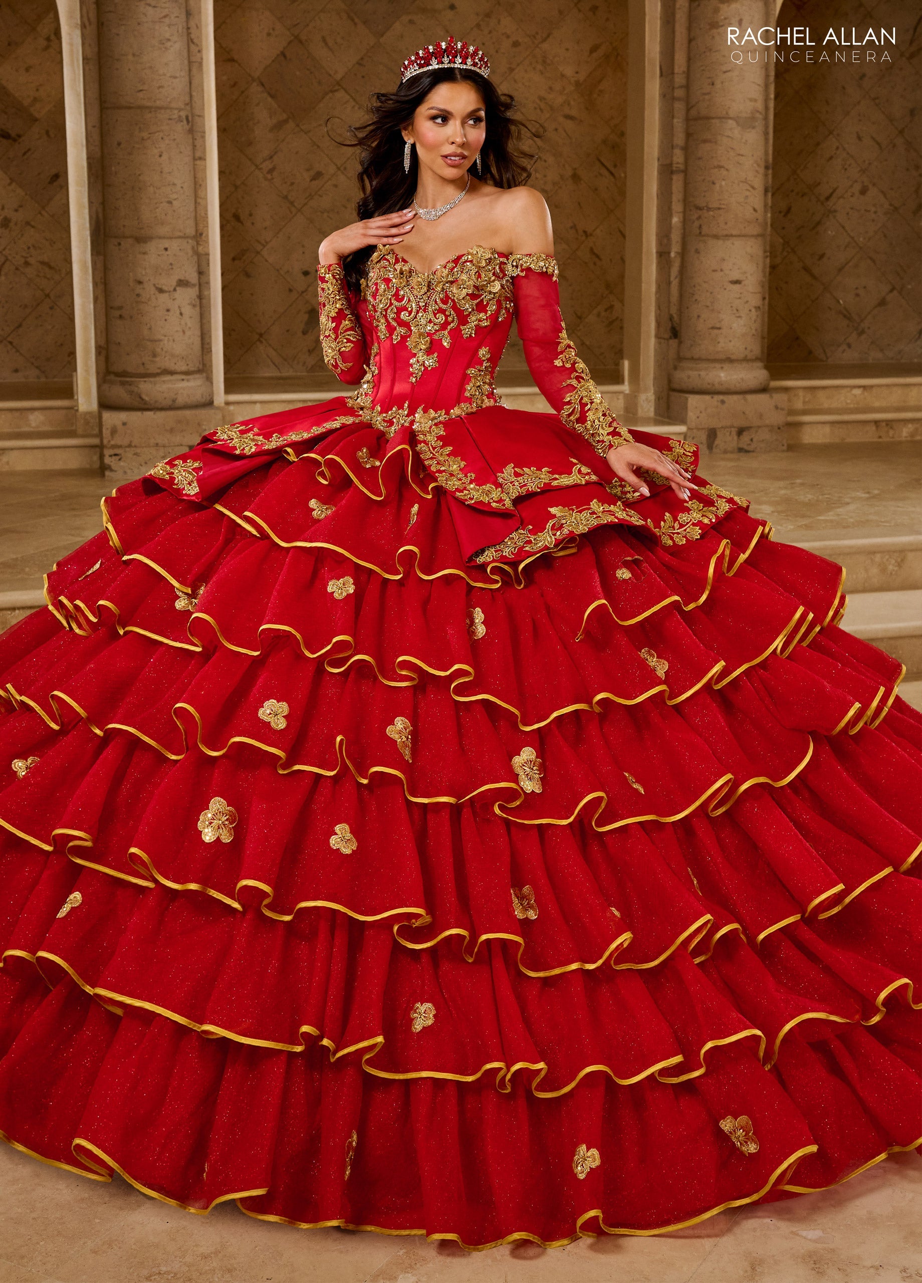 Mary's Bridal Ruffled Charro Quinceanera Dress by Rachel Allan RQ5012