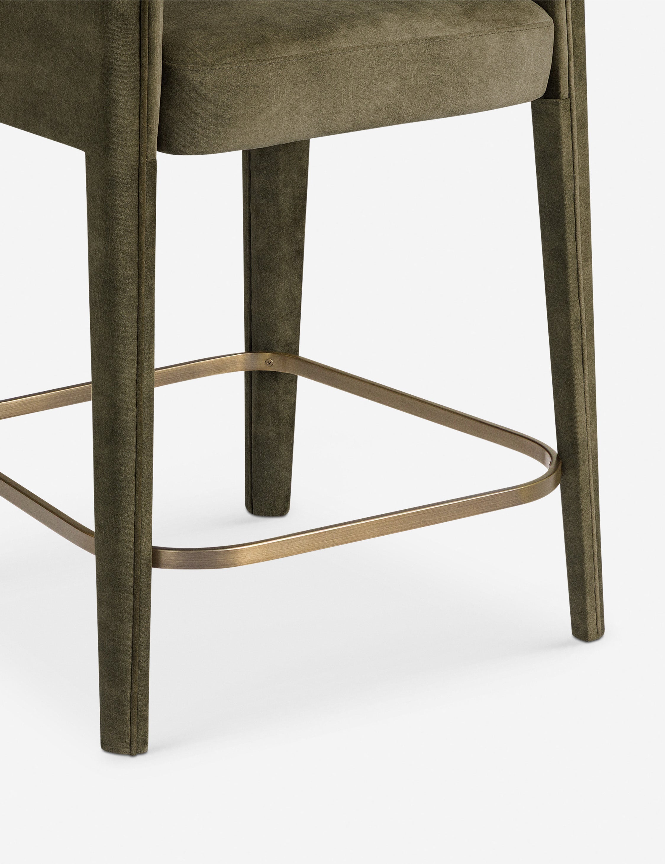 Lulu and Georgia Velez Counter Stool – Olive Velvet - view 8