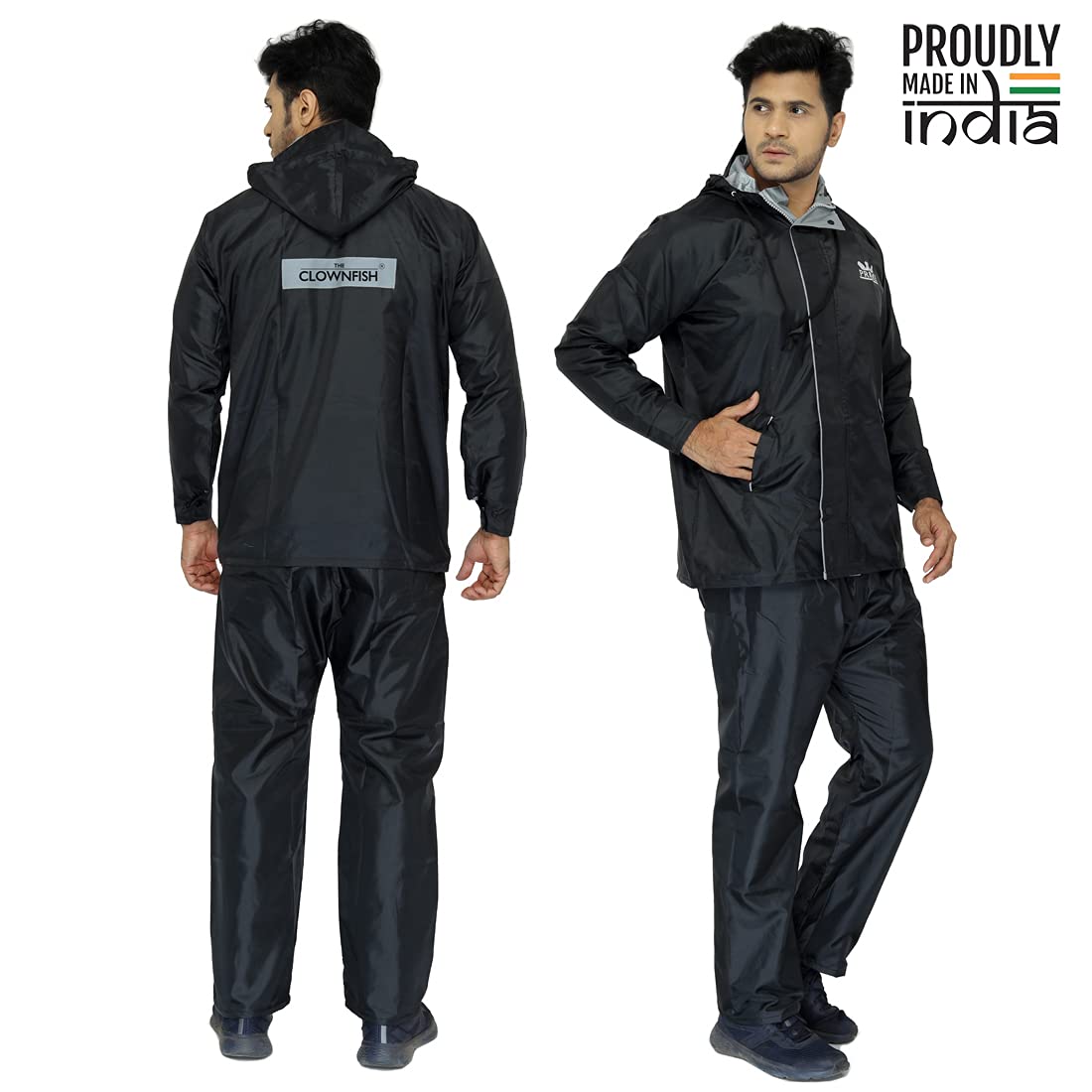 THE CLOWNFISH Rain Coat for Men Waterproof for Bike Reversible Double Layer with Hood Raincoat for Men. Set of Top and Bottom Packed in a Storage Bag - view 2