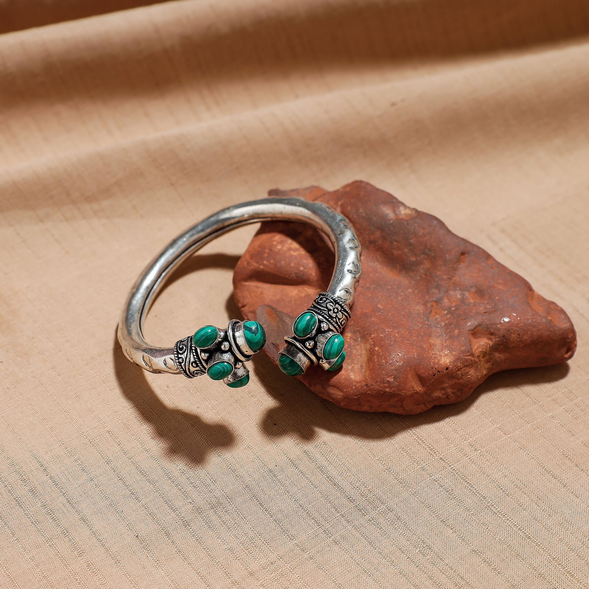 Silver kada bangle – WHITE RIVER STORIES Antique Finish Oxidised German Silver Kada / Bangle