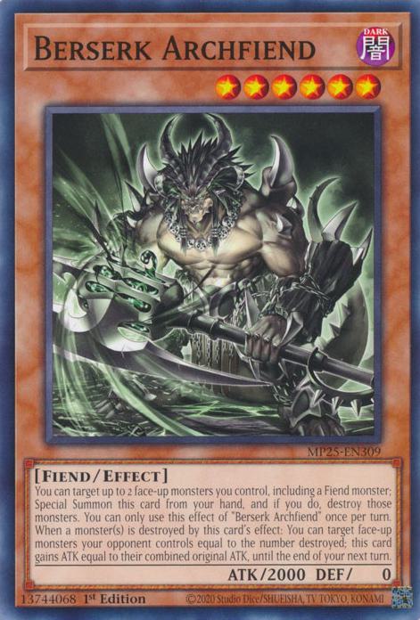Yu-Gi-Oh! Berserk Archfiend - MP25-EN309 - Common - 1st Edition