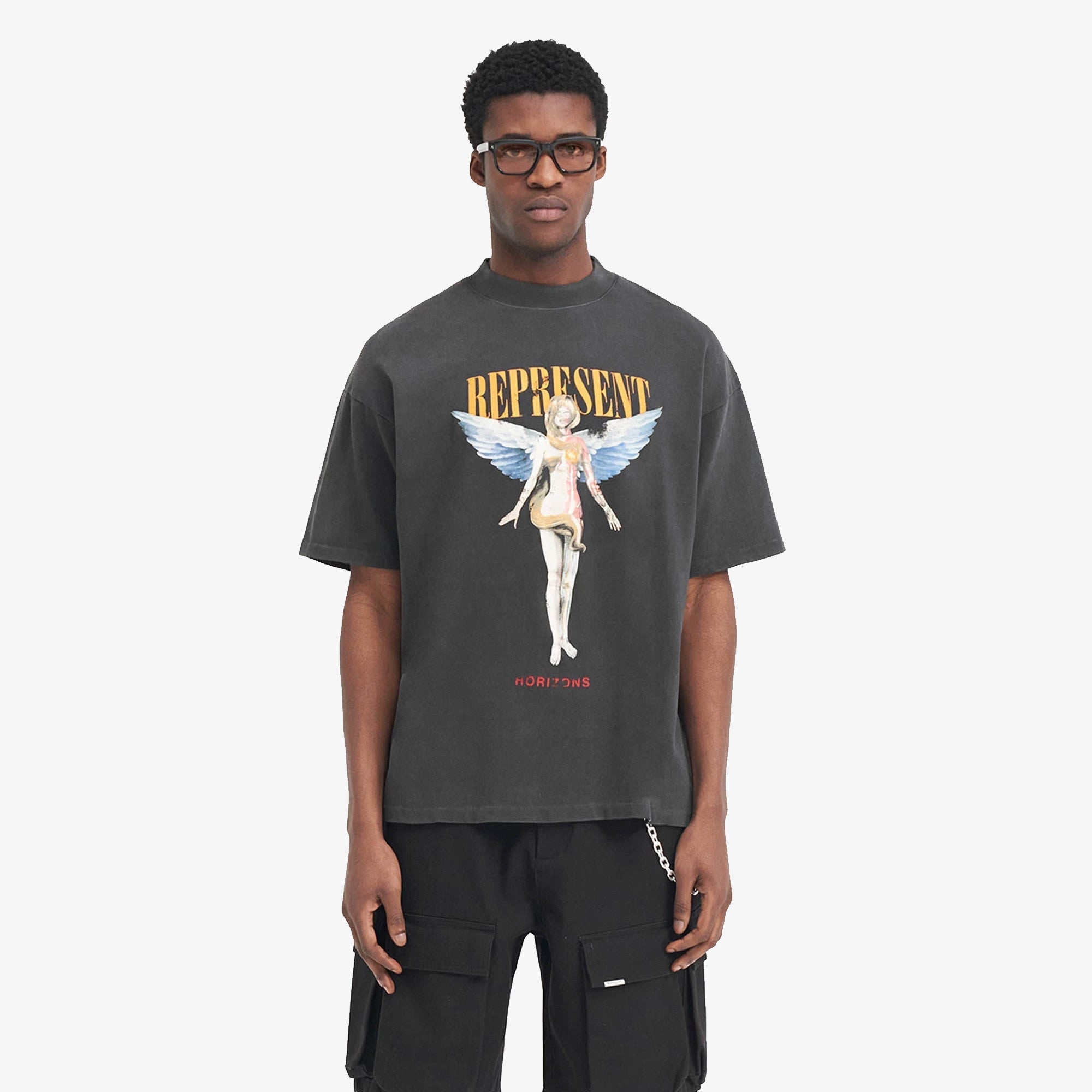Represent | REBORN T-SHIRT { AGED BLACK