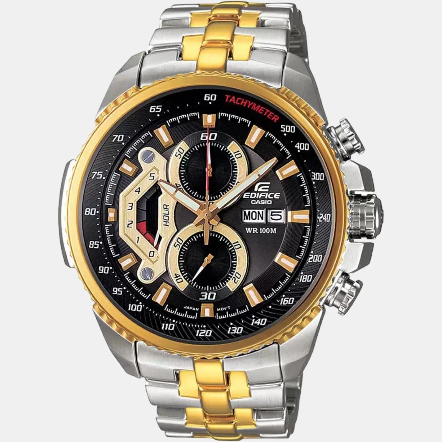 Casio Edifice Men Quartz Gold Dial Chronograph Stainless Steel Watch ED439 - view 2