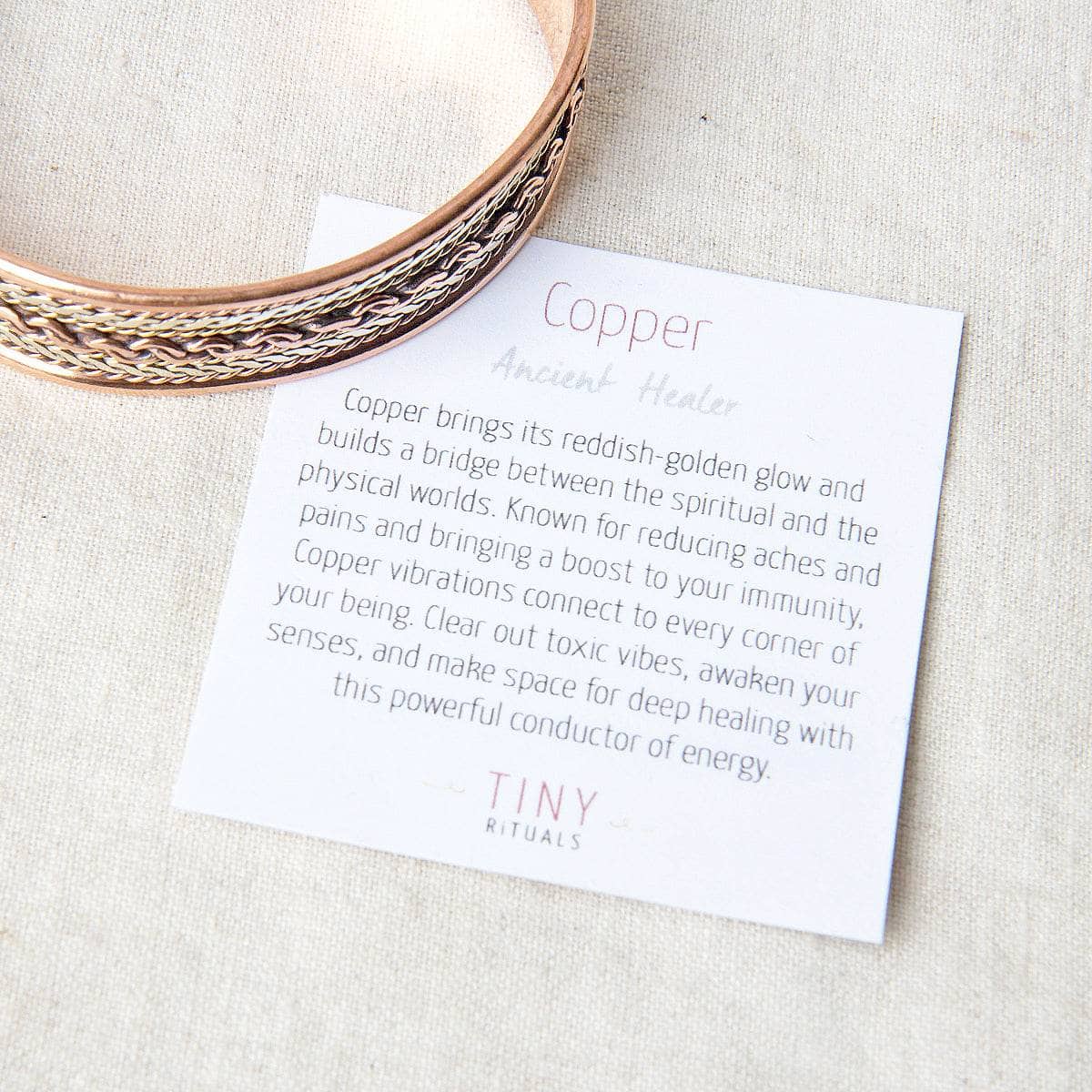 Tiny Rituals Tibetan Handcrafted Twisted Copper Healing Bracelet - view 5
