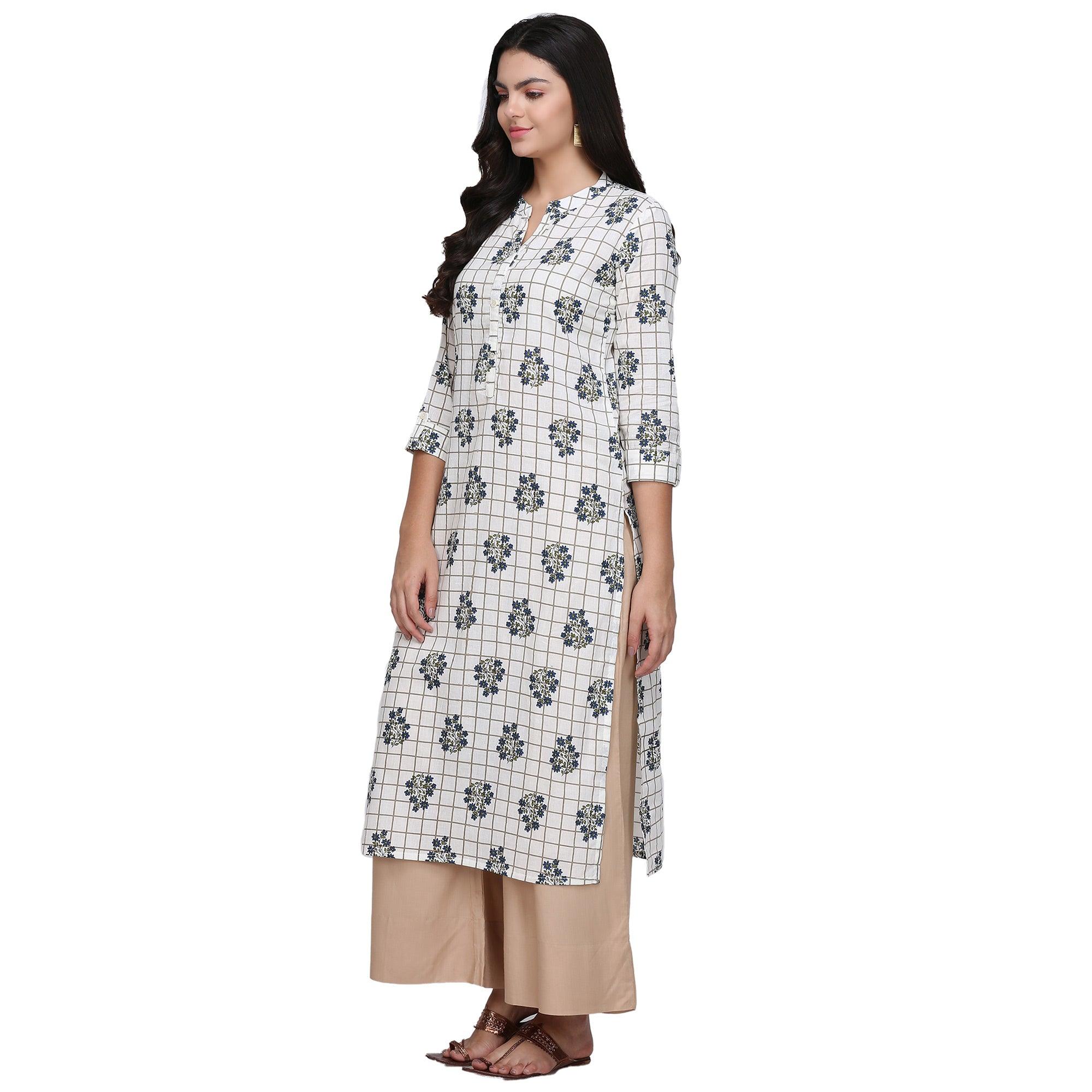 Peachmode Seller Demanding White Colored Casual Printed Cotton Kurti - view 2