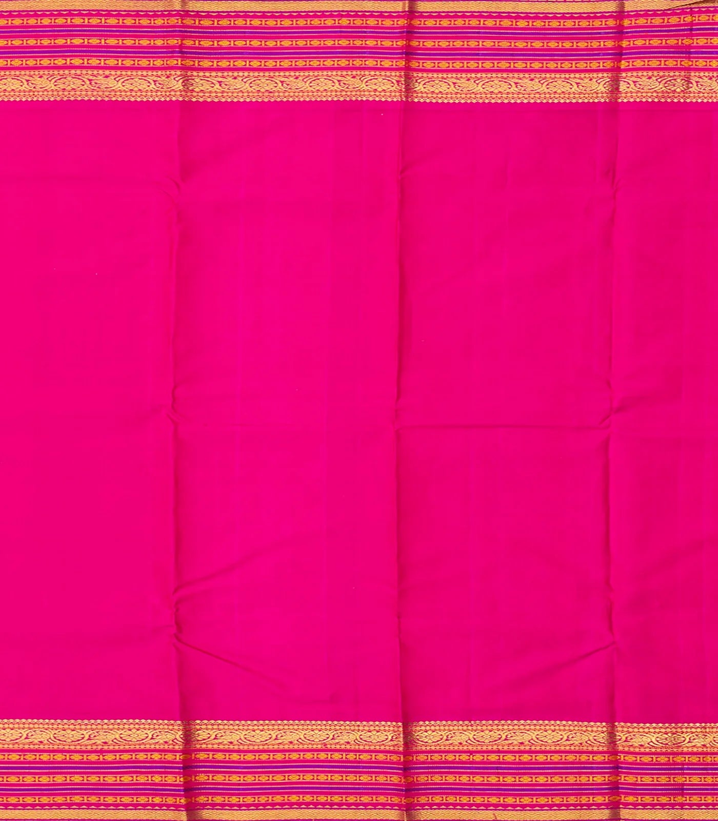 RmKV Purple Handloom Kanchipuram Korvai Silk Saree With Kamalam Buttas-Purple - view 4