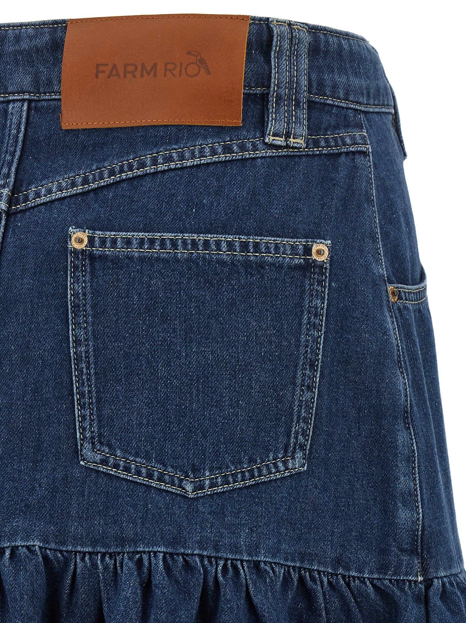 Farm Rio Denim Skirt With Flounces – 100% cotton - view 4