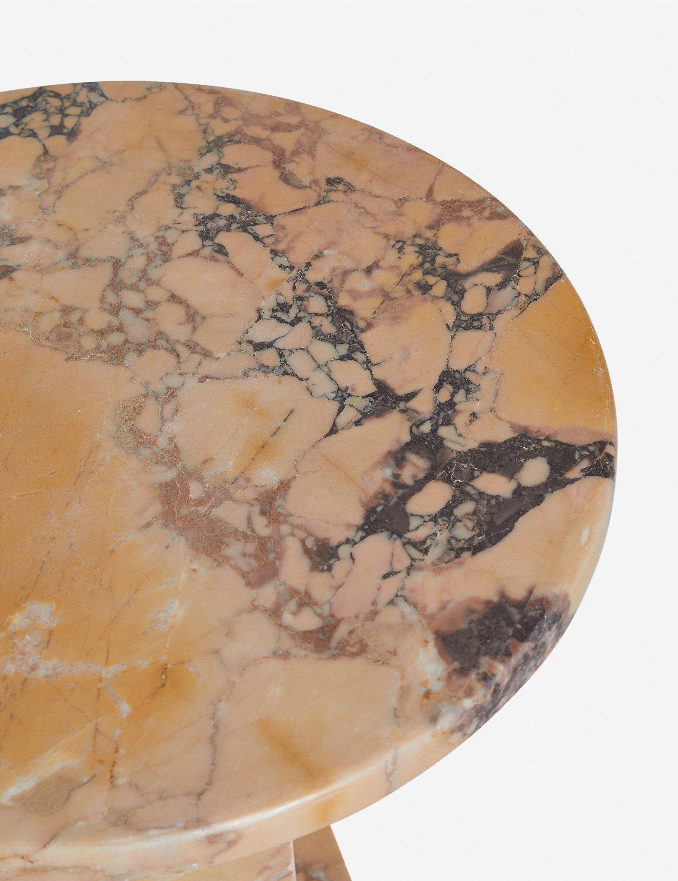 Lulu and Georgia Potts Round Side Table – Orange Marble - view 8