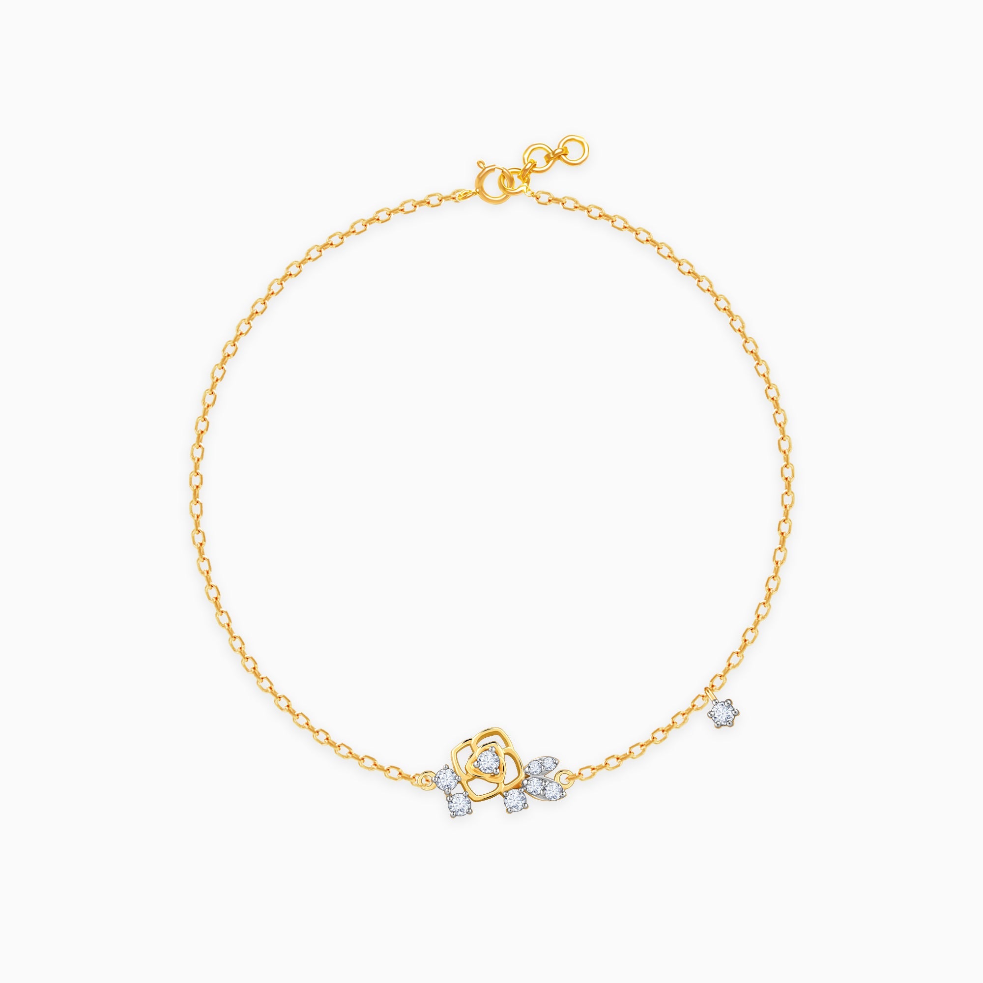 GIVA Jewellery Gold Floral Rhapsody Diamond Bracelet
