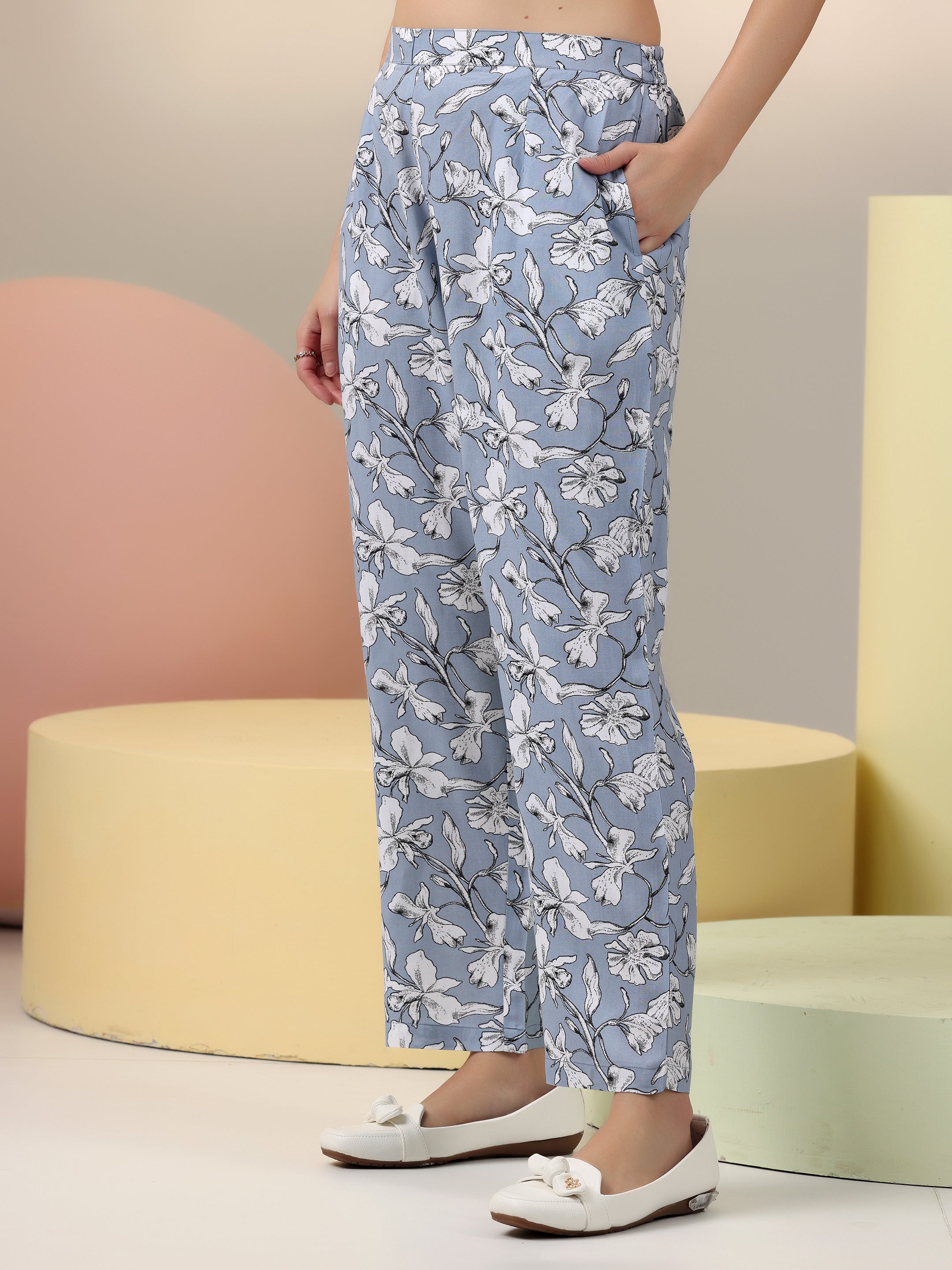 Libas Grey Printed Rayon Co-Ords - view 7
