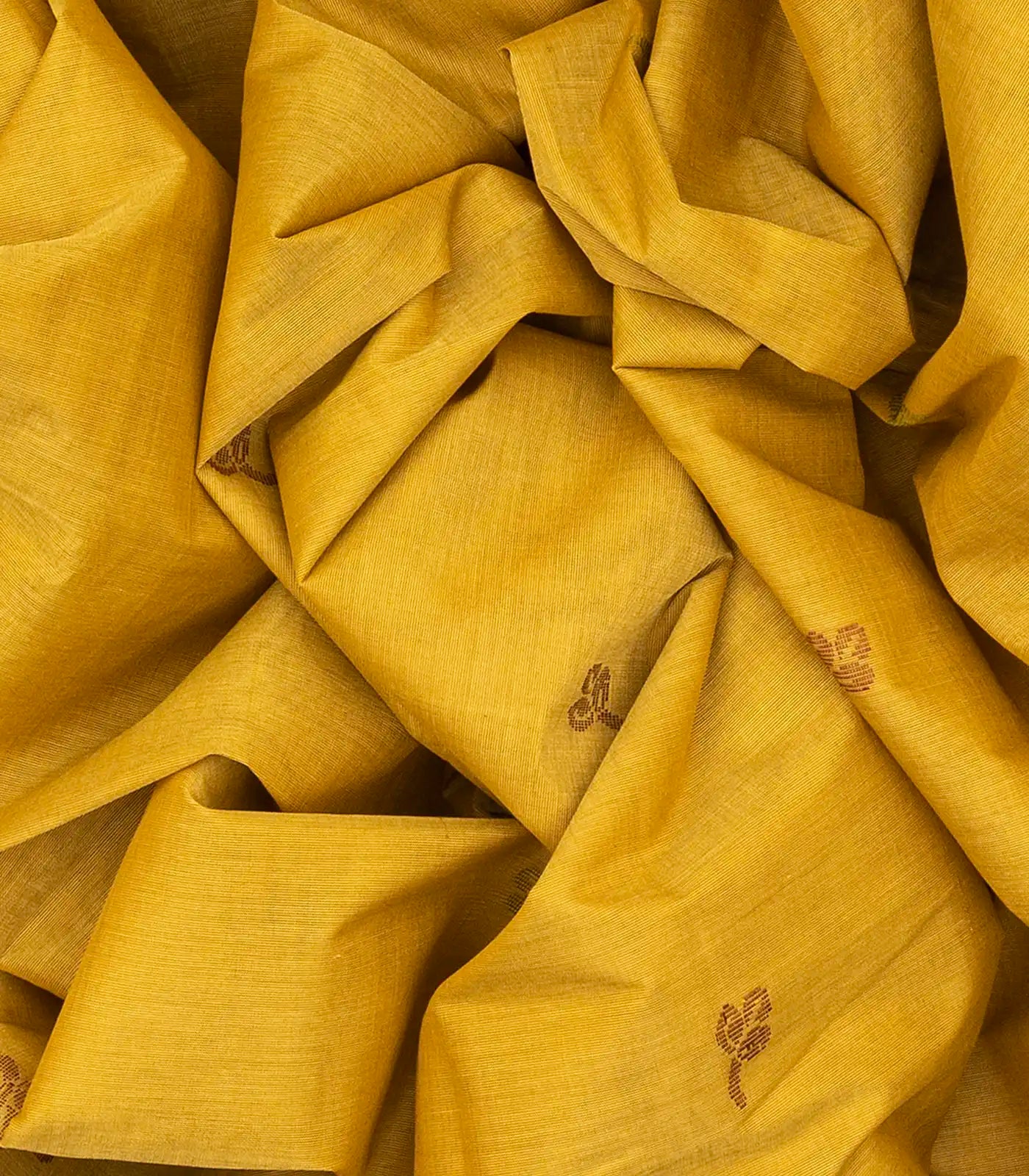 RmKV Lemon Green Handloom Village Cotton Saree With Floral Motifs-Lime Green - view 3