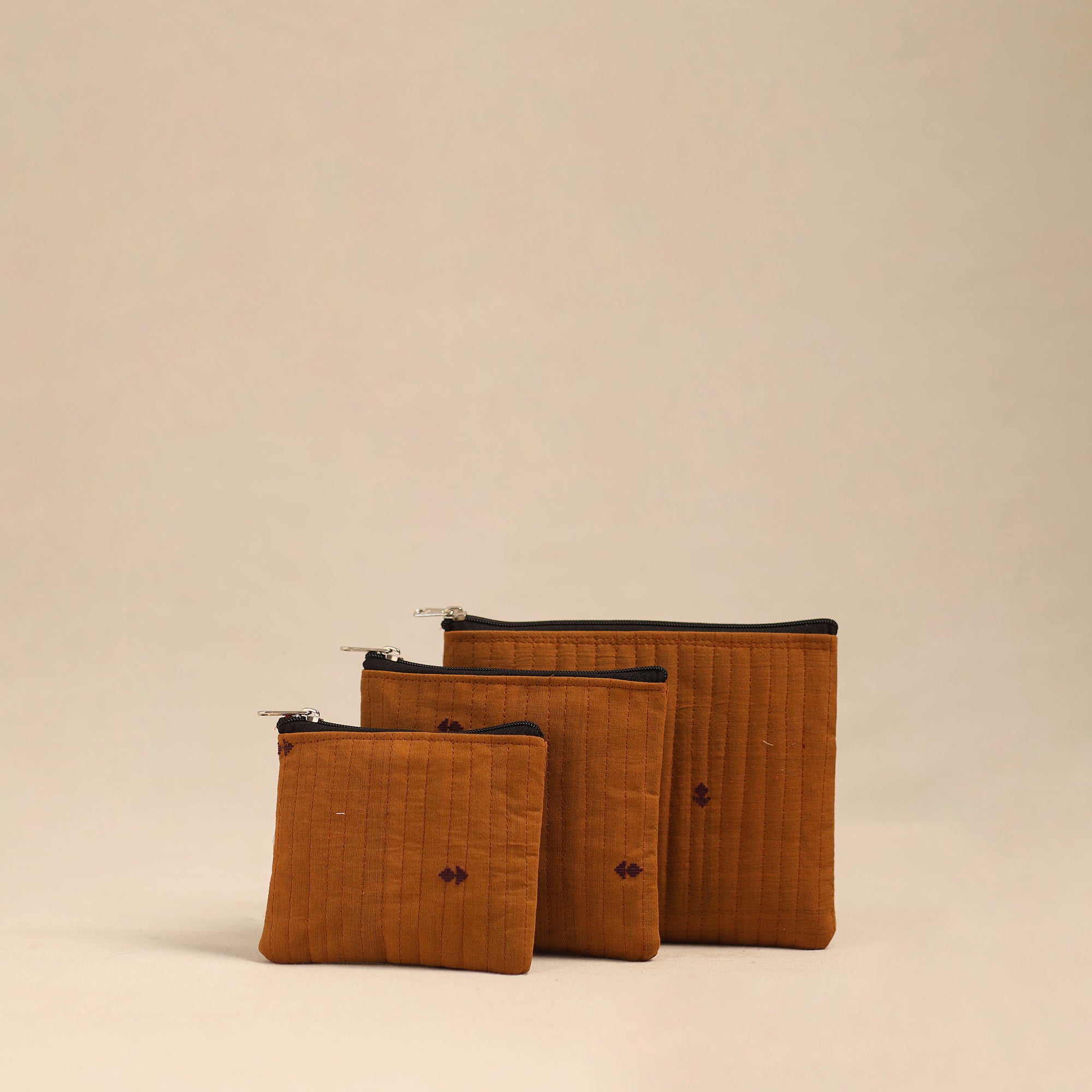 NOORI BAZAR Handmade Cotton Utility Pouches (Set of 3) 35