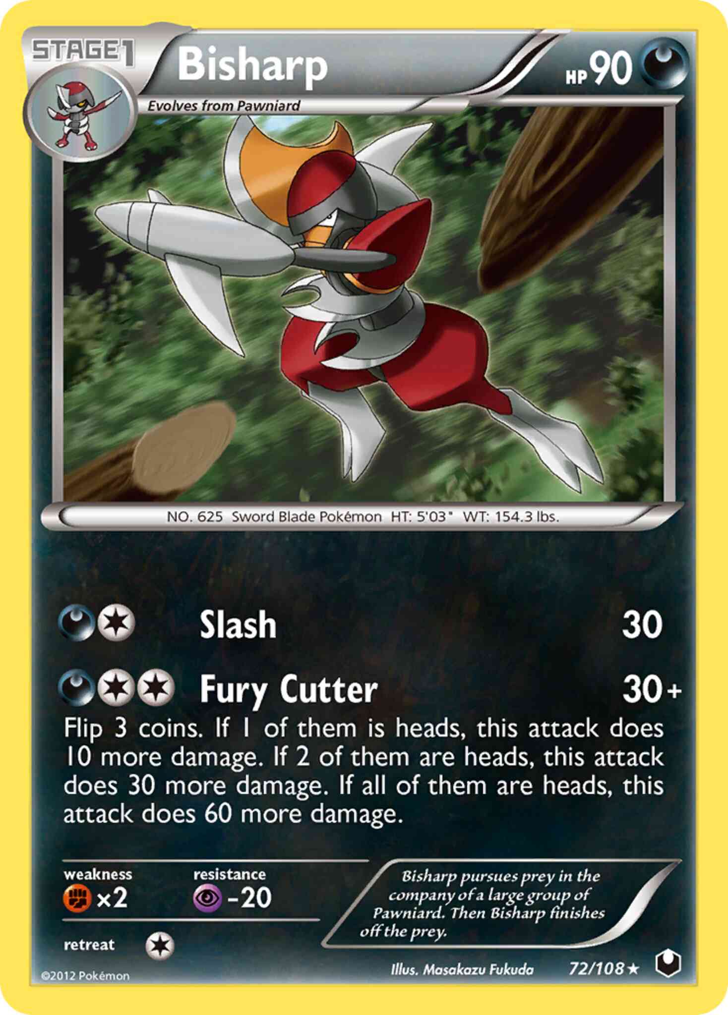 Rare bw5-72 reverse – Pokémon Bisharp - 72/108 - Rare [bw5-72] [Reverse Holo]