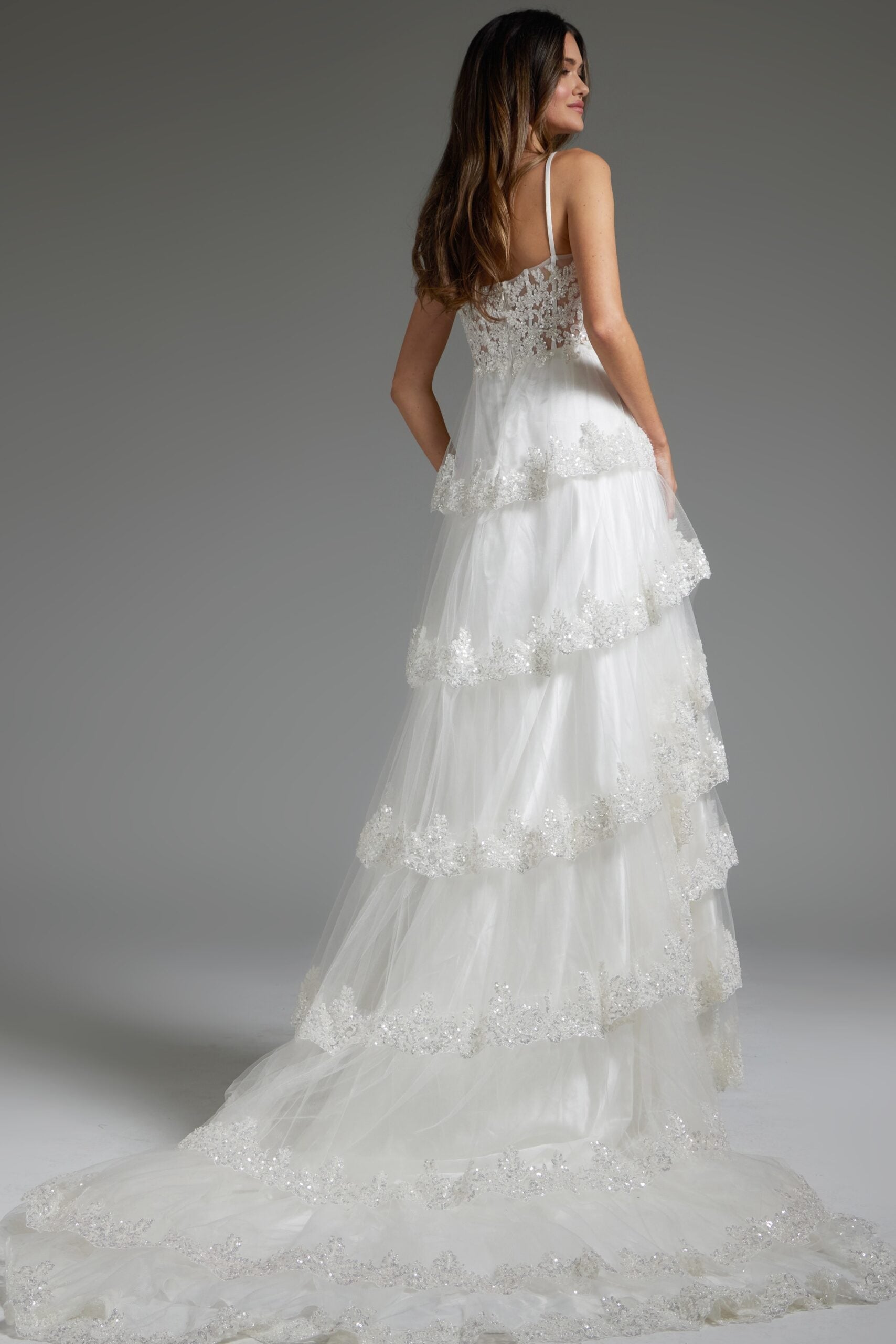 Jovani JB38641 Bridal Gown Beaded A Line Long Wedding Dress - view 2