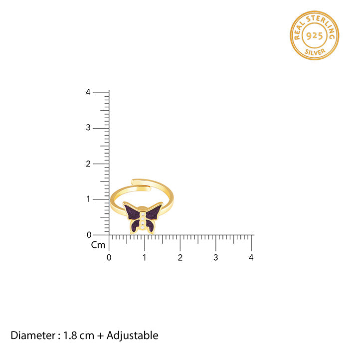 GIVA Jewellery Golden Butterfly Spin Ring - view 5