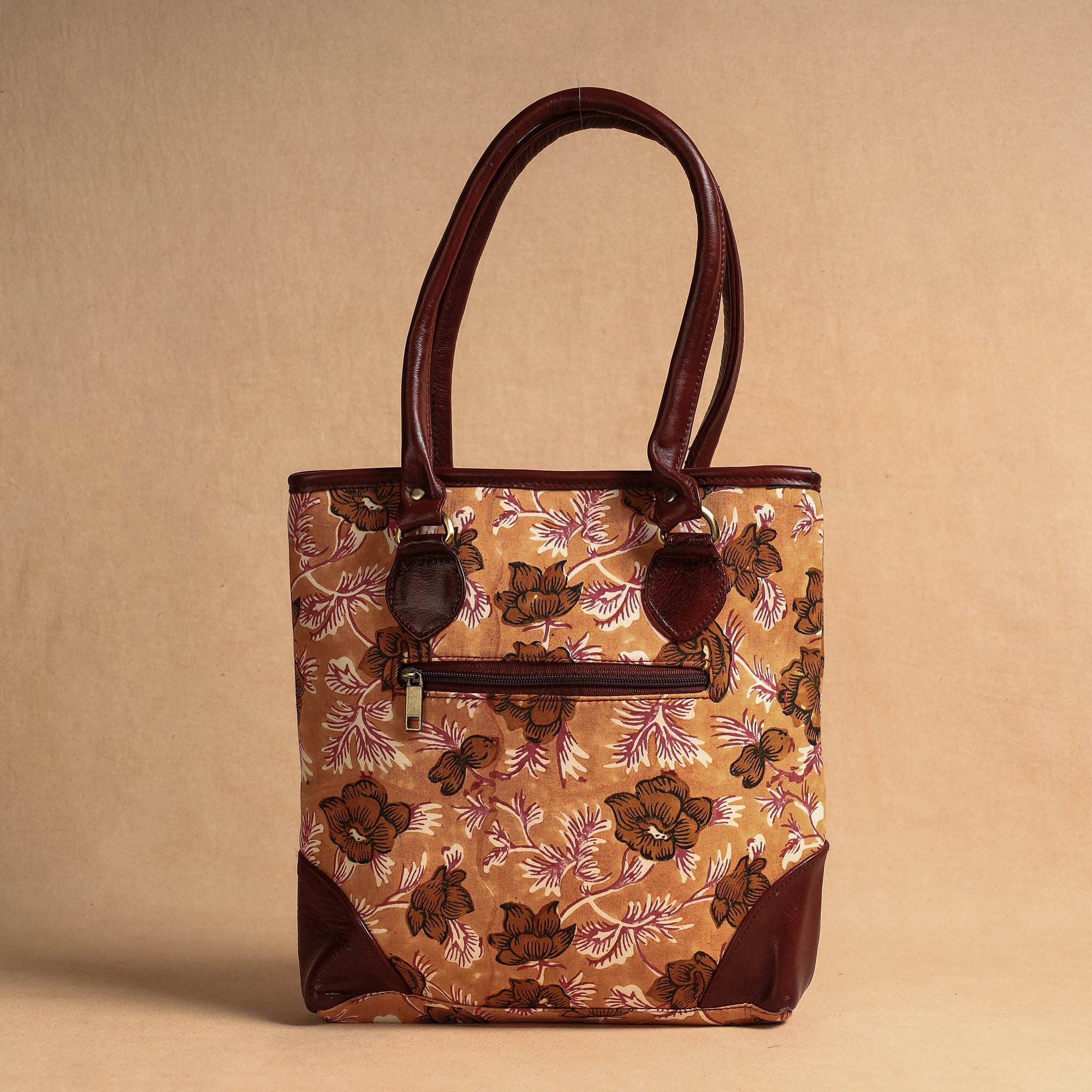 ITOKRI CRAFTS INITIATIVE Brown - Handcrafted Sanganeri Printed Leather Shoulder Bag - view 3