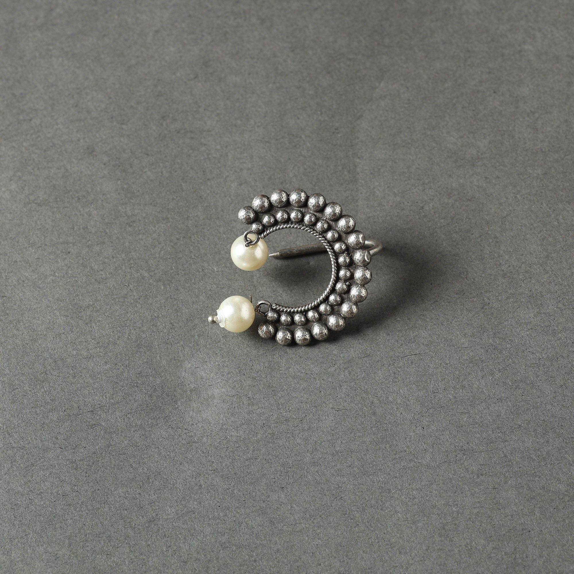 WHITE RIVER STORIES Antique Silver Finish Oxidised Brass Base Juda Pin