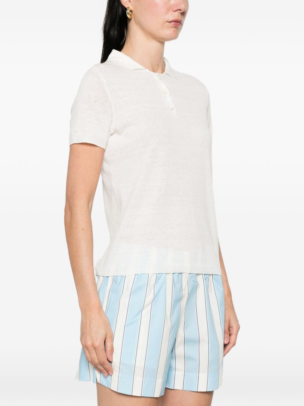 Base Linen and cotton blend polo shirt - view 2