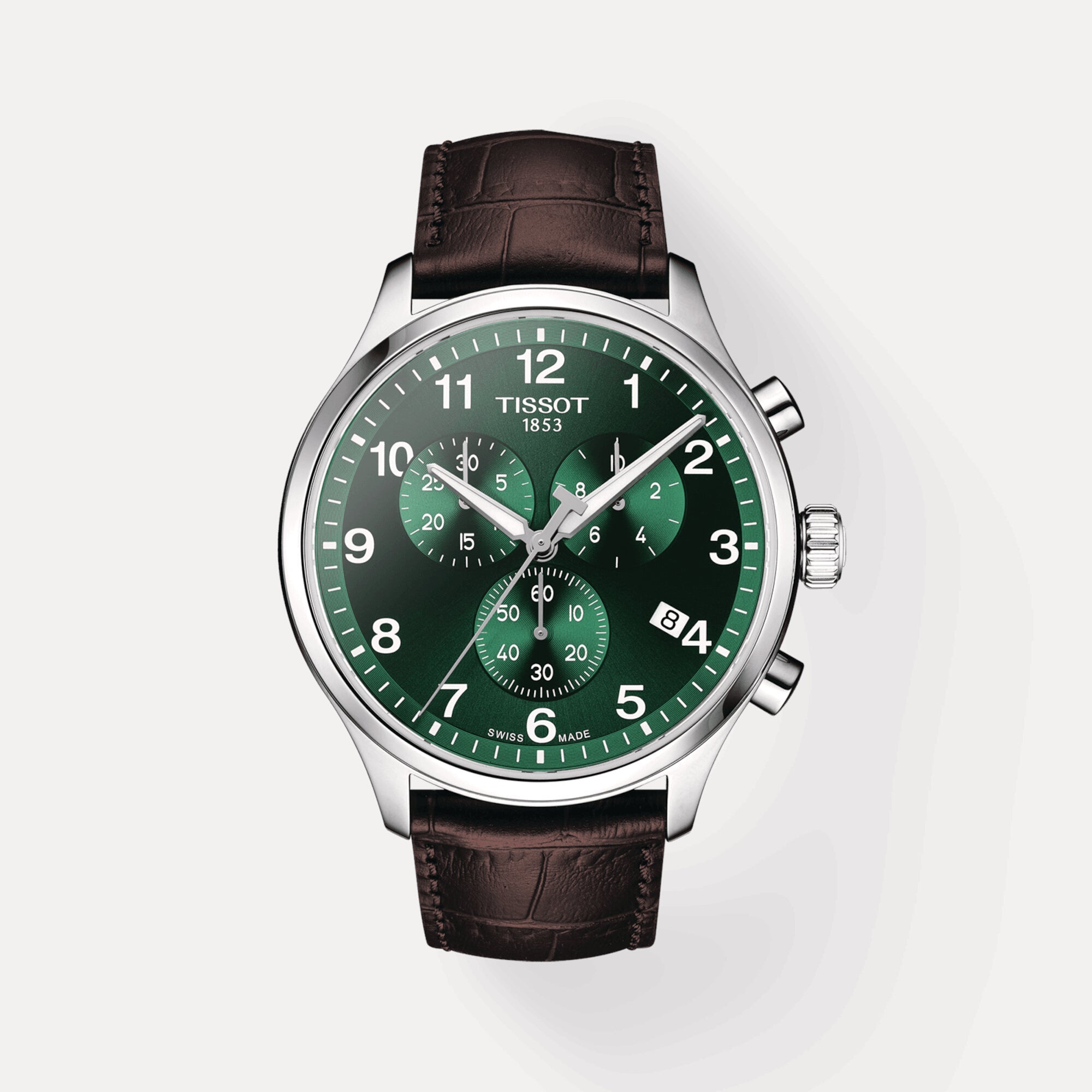 Tissot Chrono XL Classic Men Quartz Green Dial Chronograph Leather Watch T1166171609200