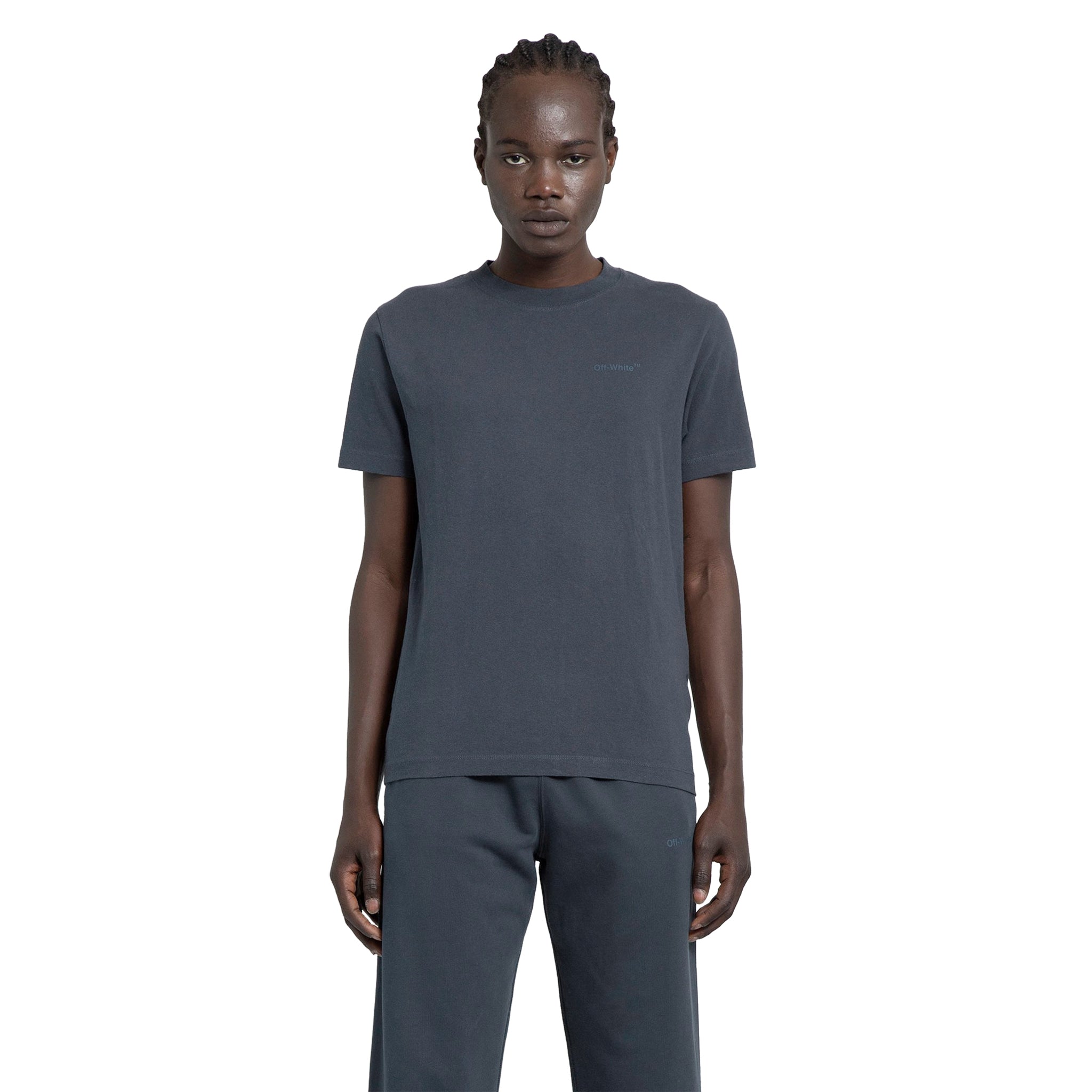 Off-White Diagonal Stripes T Shirt Dark Grey - view 3